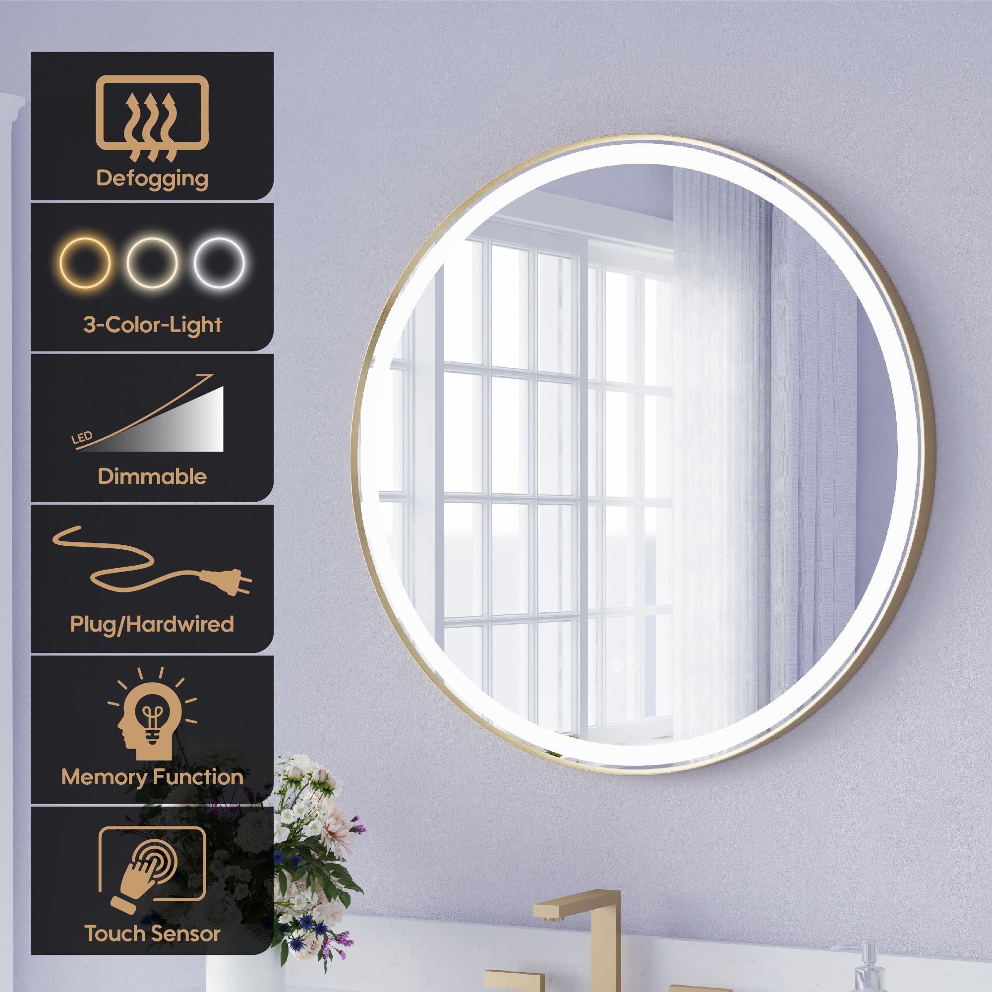 Forclover ALF-9W32RBG Framed-Bath-Mirrors - View #3