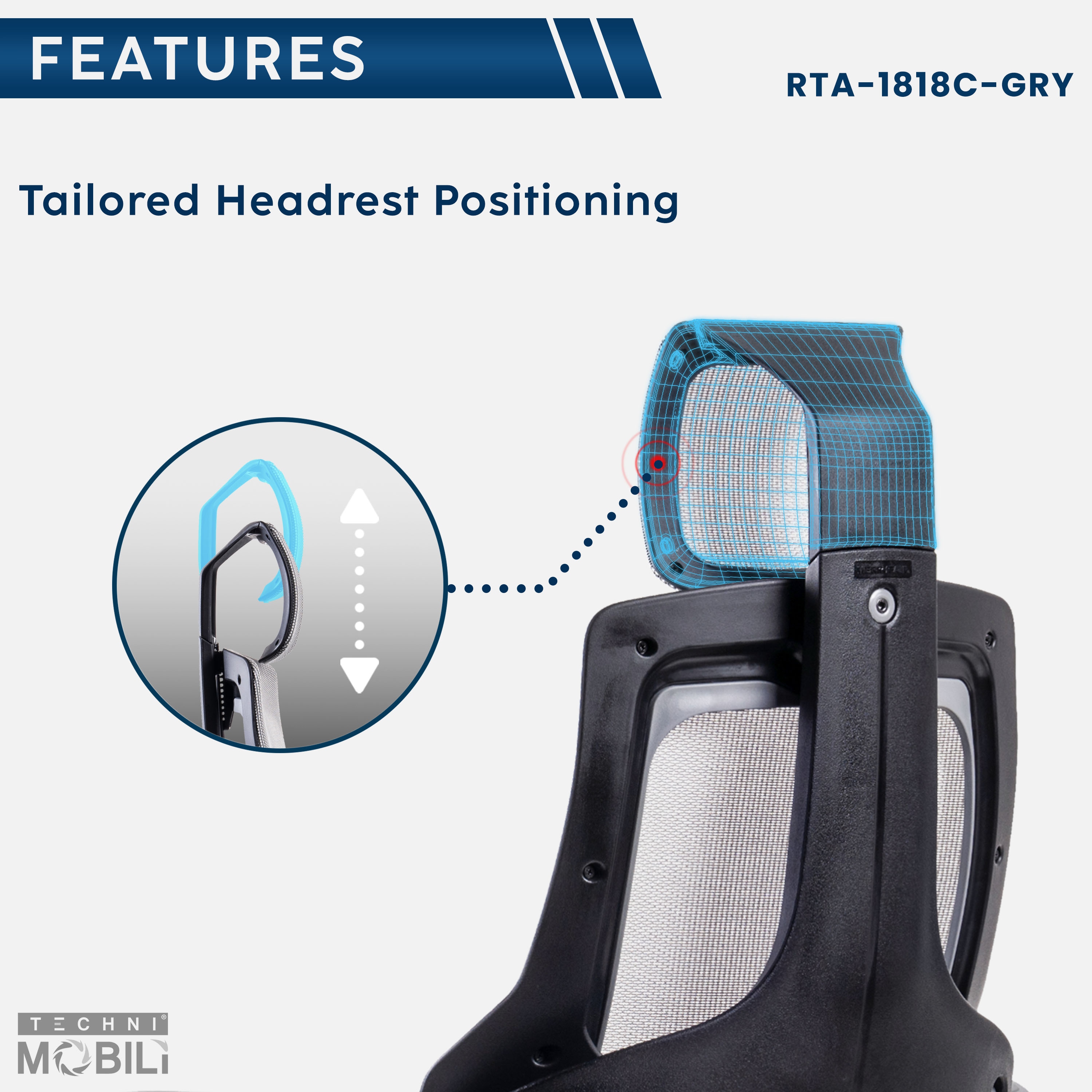Techni Mobili RTA-1818C-GRY Office-Chairs - View #7