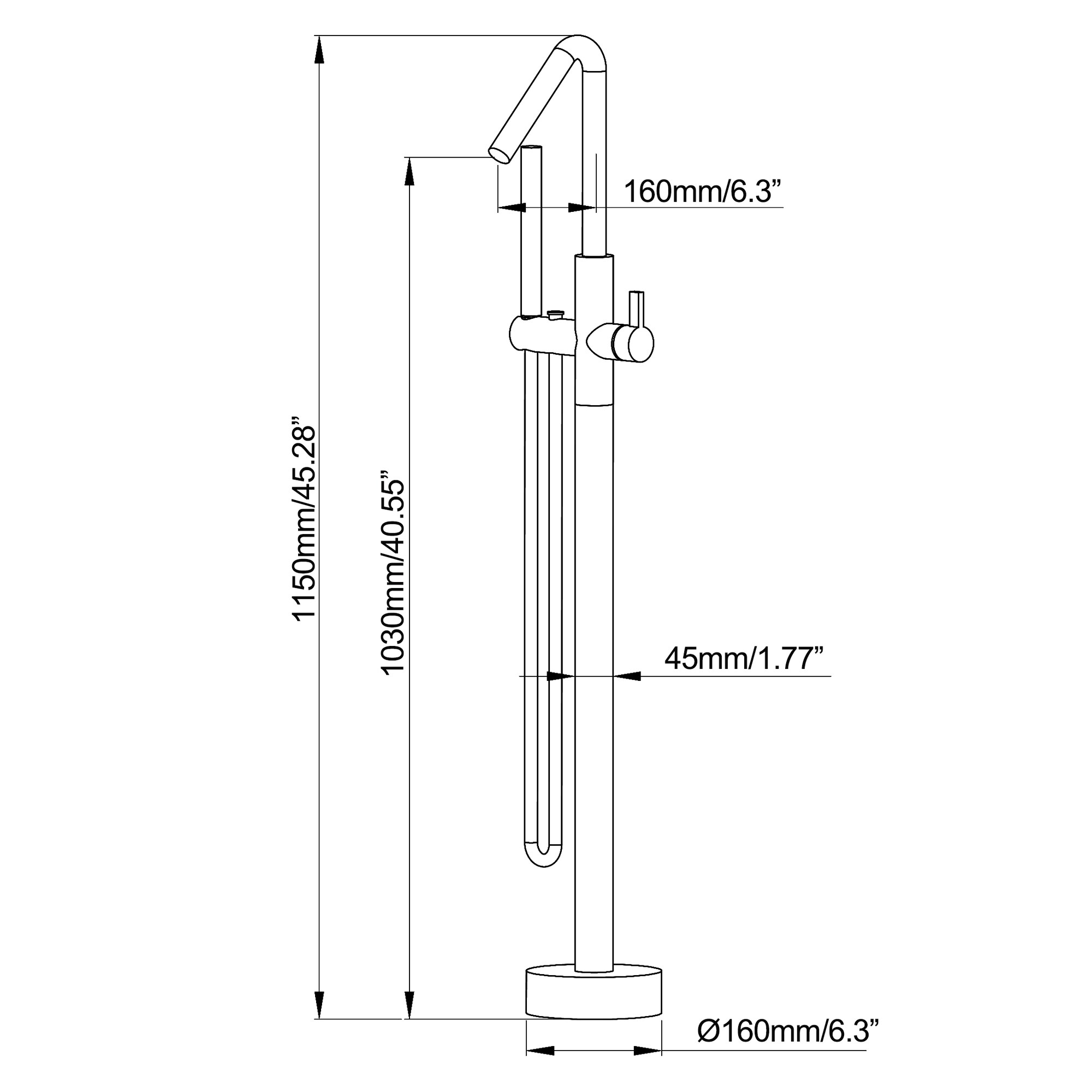 WELLFOR WB-0952 Roman-Tub-Faucets - View #3