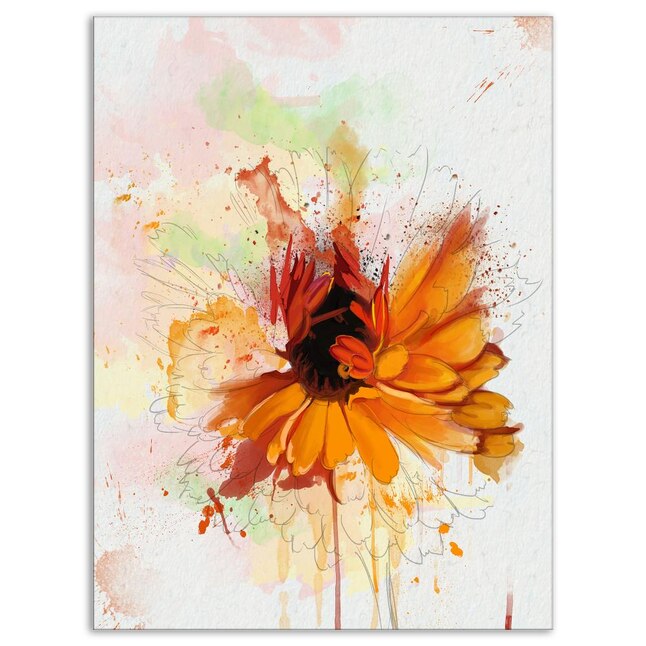 Designart 40-in H x 30-in W Floral Print on Canvas at Lowes.com