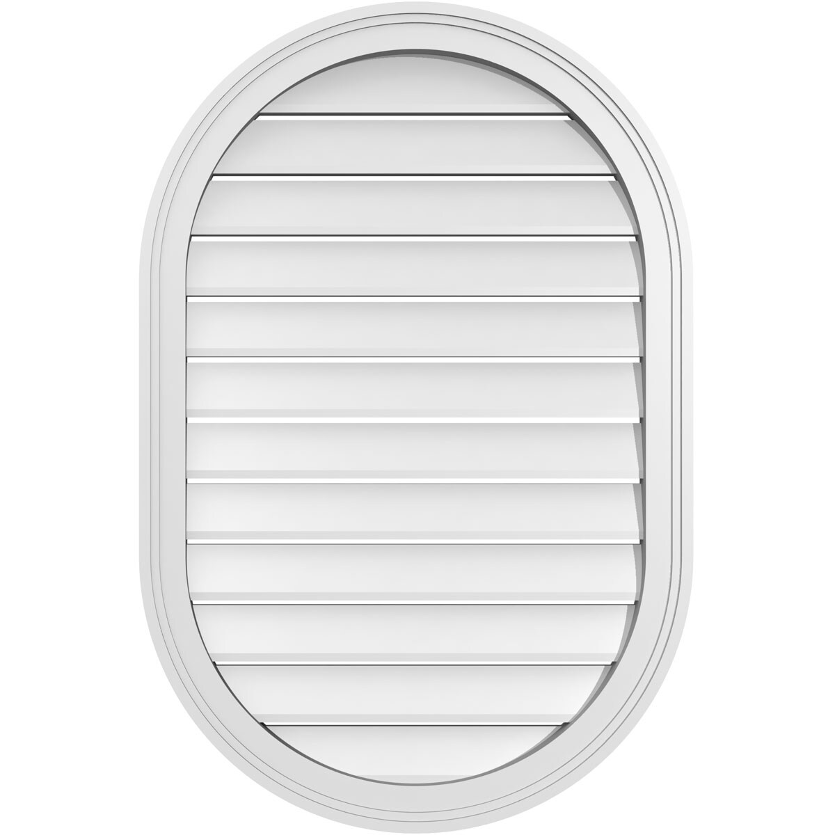 Ekena Millwork GVPVR24X3602SF 24-Inches x 36-Inches Off-white Oval PVC Gable Louver Vent