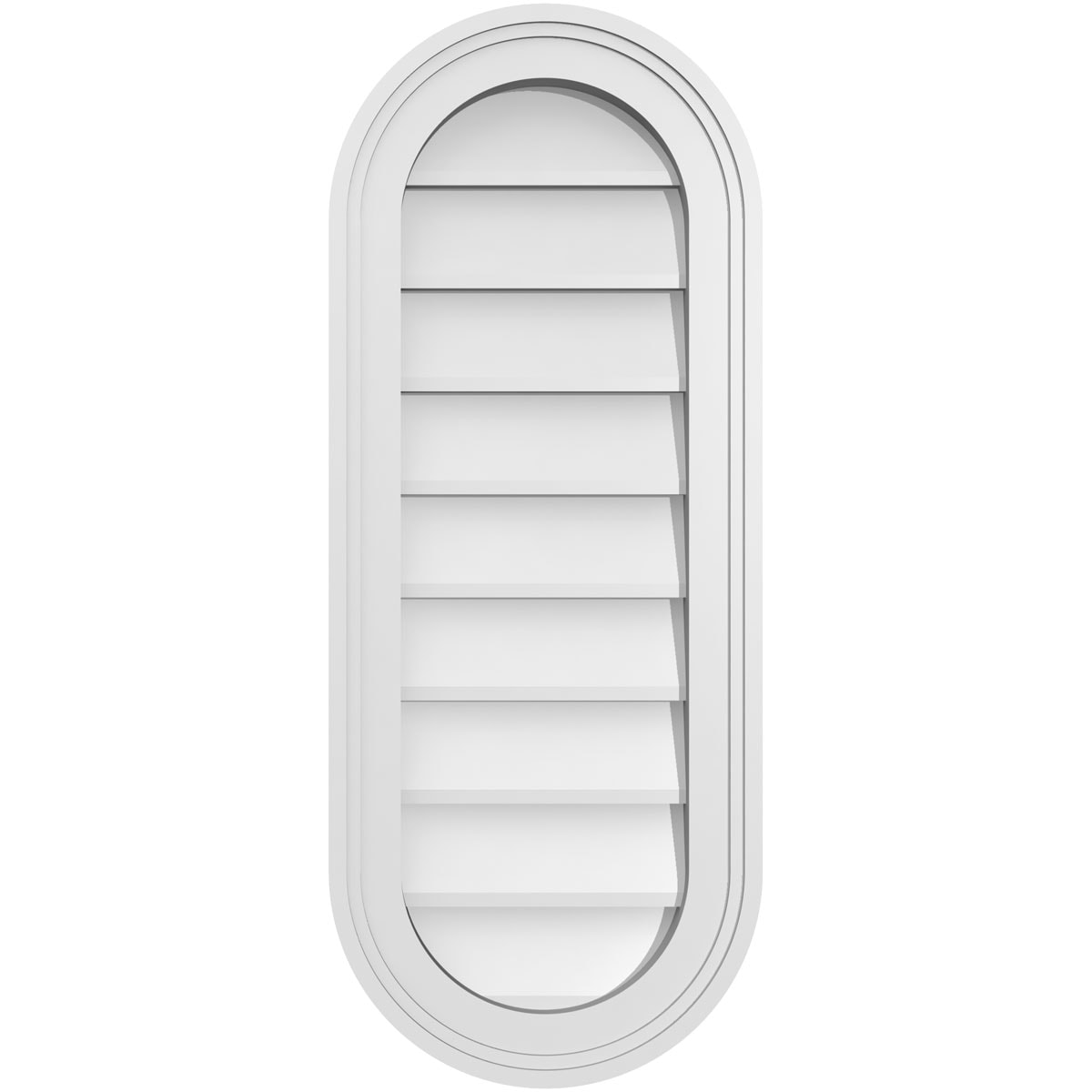 Ekena Millwork GVPVR12X3002SN 12-Inches x 30-Inches Off-white Oval PVC Gable Louver Vent