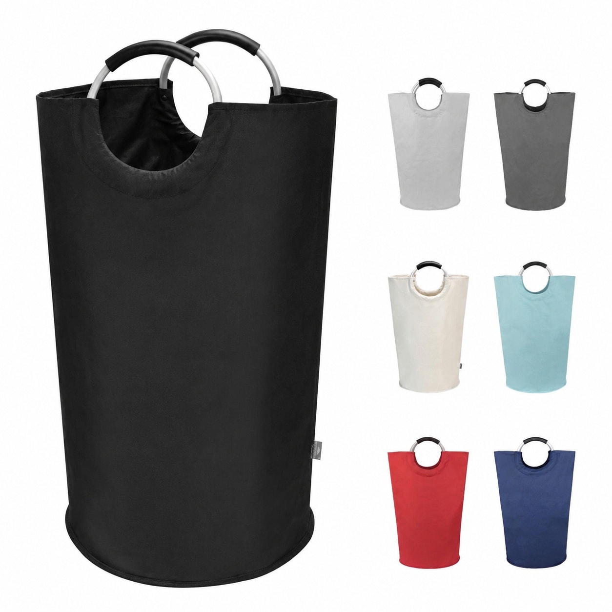 Yichuhaoxi 90L Large Collapsible Laundry Basket Tall Freestanding Clothes Hamper Foldable Washing Bin with Soft Handle Moistureproof 600D Oxford Fabric