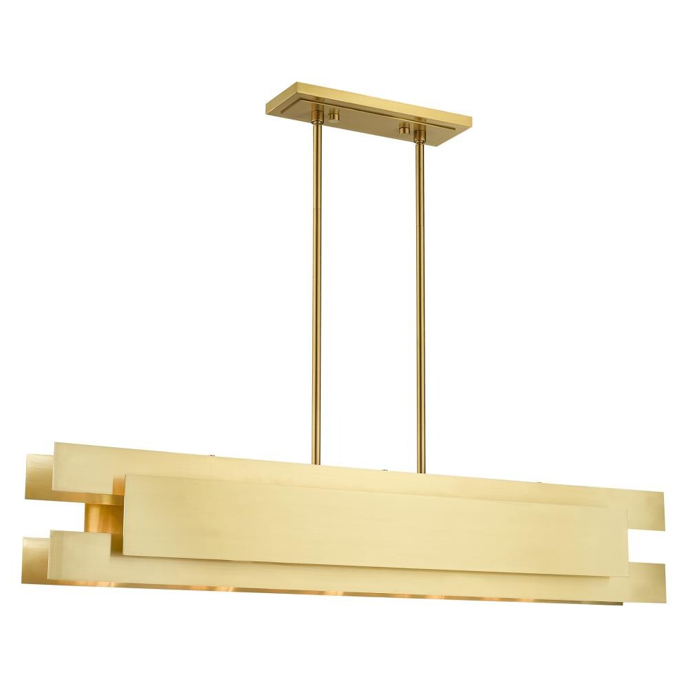 Livex Lighting 40695-12 Varick 5 -Light Satin Brass Modern/contemporary For Use in Bathrooms, Bedrooms, Dining Rooms, Foyers, Kitchens, Living Rooms Chandelier