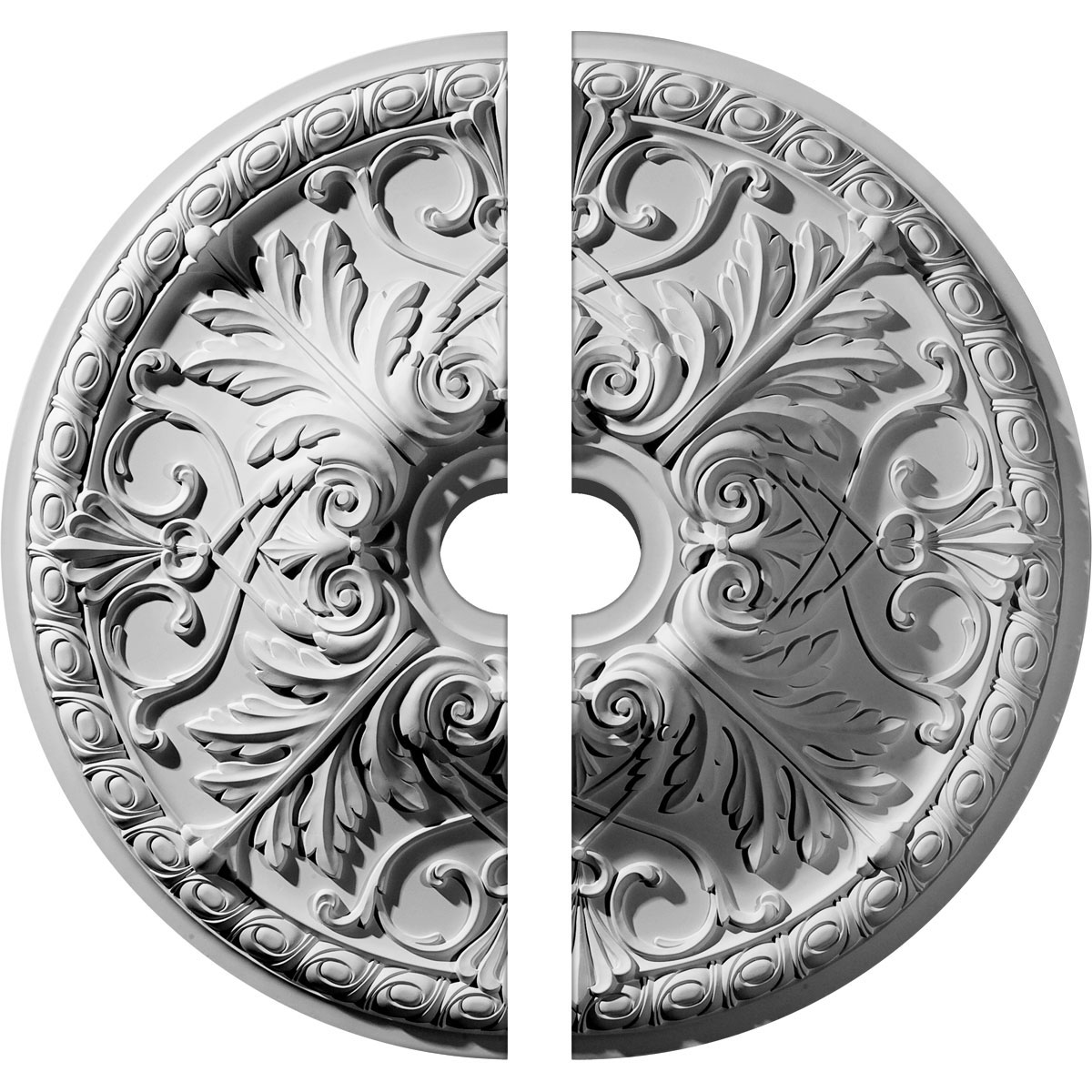 Ekena Millwork CM32TN2-05500 Tristan 32.375-Inches W x 32.375-Inches L Architectural White Polyurethane Split Ceiling Medallion