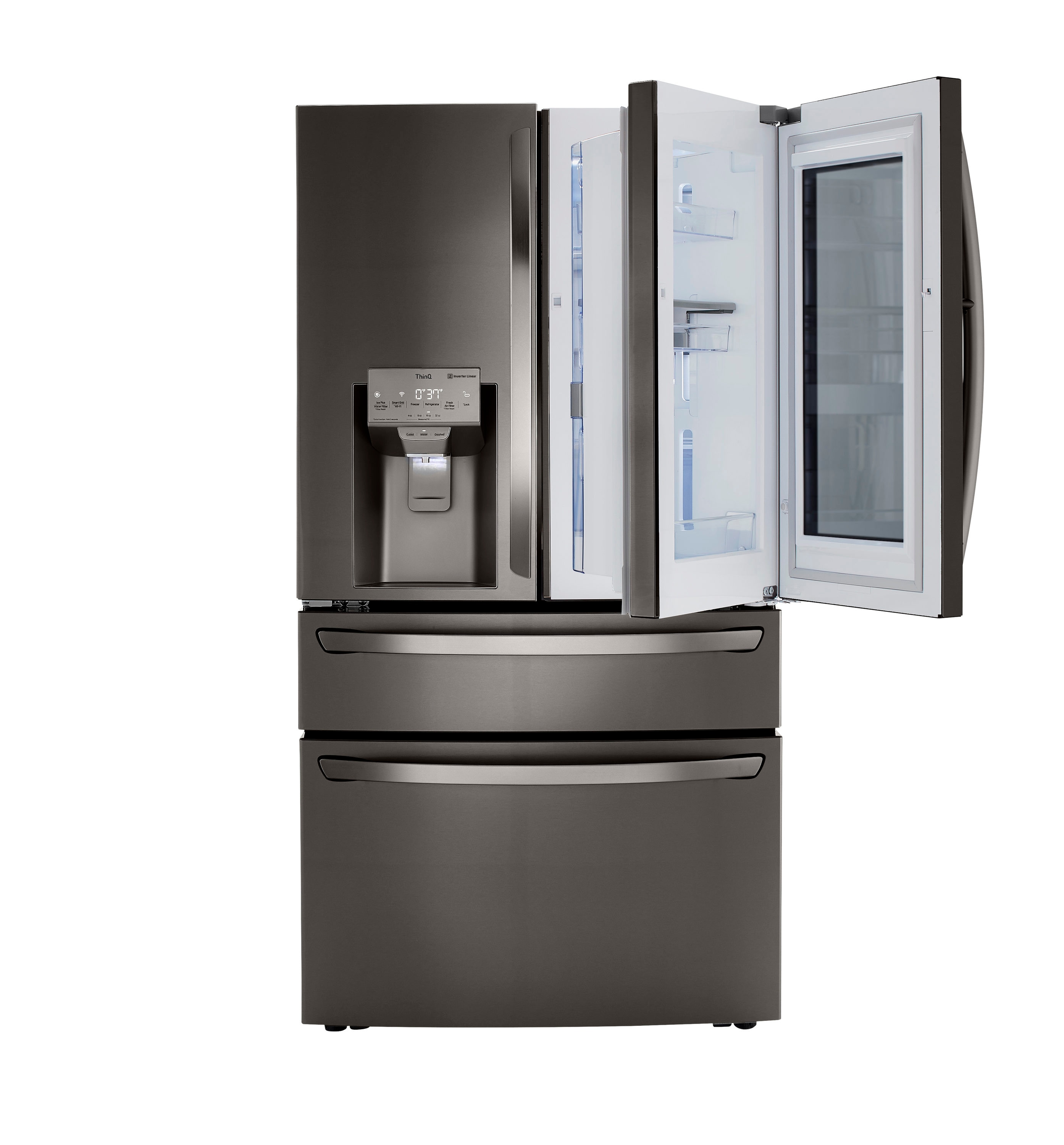 LG Craft Ice 22.5-cu ft 4-Door Counter-depth Smart French Door Refrigerator  with Dual Ice Maker and Door within Door (Fingerprint Resistant Steel)  ENERGY STAR in the French Door Refrigerators department at