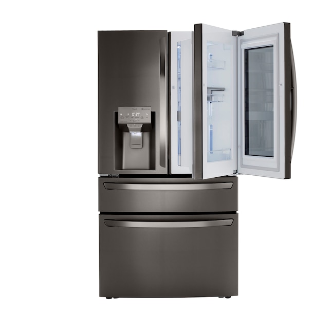 LG Craft Ice 22.5-cu ft 4-Door Counter-depth Smart French Door Refrigerator  with Dual Ice Maker and Door within Door (Fingerprint Resistant Steel)  ENERGY STAR in the French Door Refrigerators department at