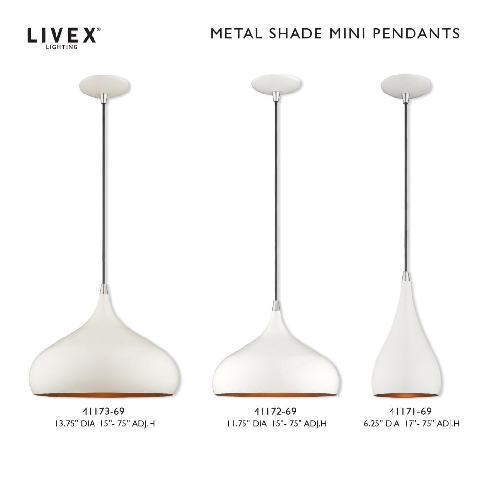 Amador Mini 1-Light Indoor/Outdoor Pendant in Shiny White and Gold