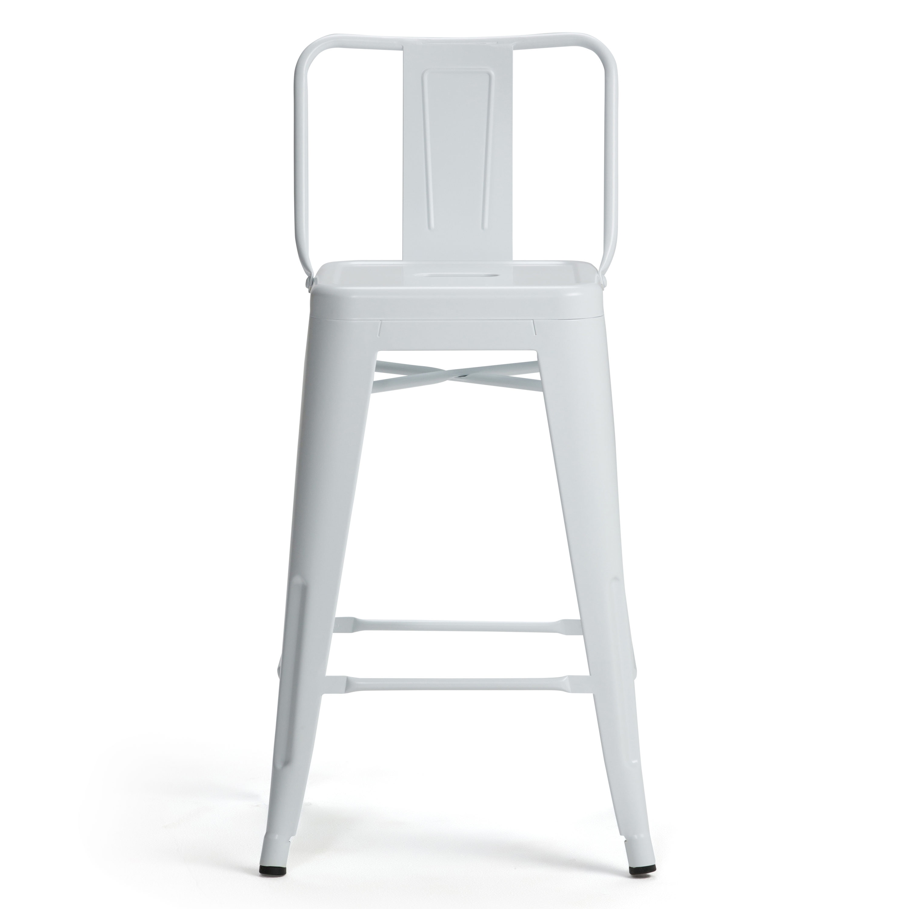Rayne 24" White Industrial Metal Counter Stool Set