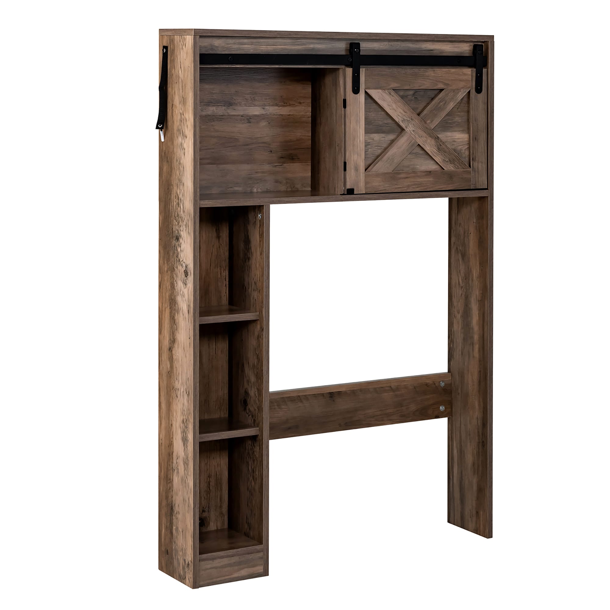 Goplus LWS00288 7-in x 50-in x 33-in Rustic Brown 3 -Shelf Over-the-Toilet Storage