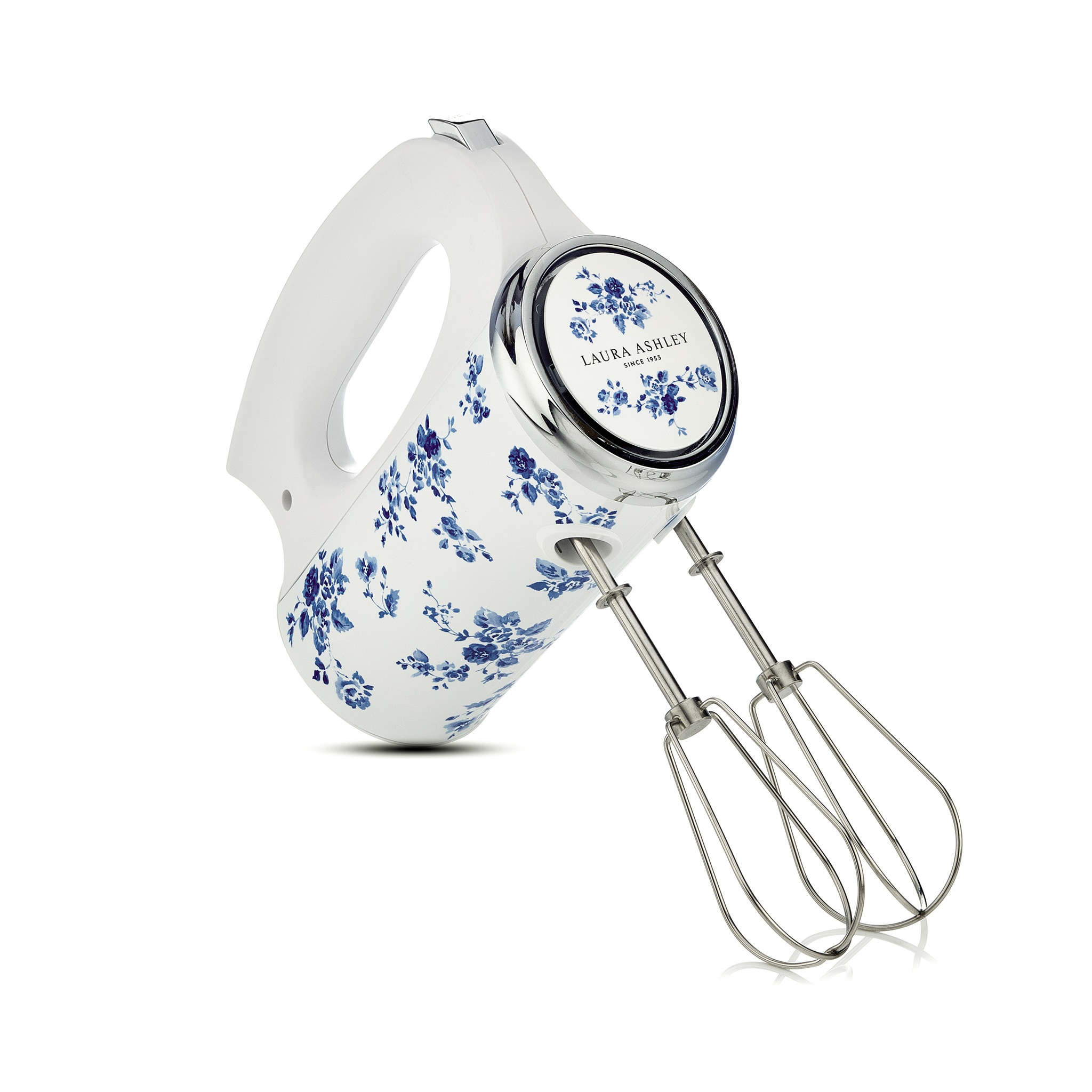 Laura Ashley VQSBSMR57LACR 5-Speed Hand Mixer with Stainless Steel Beaters and Dough Hooks Included (China Rose) - Thumbnail