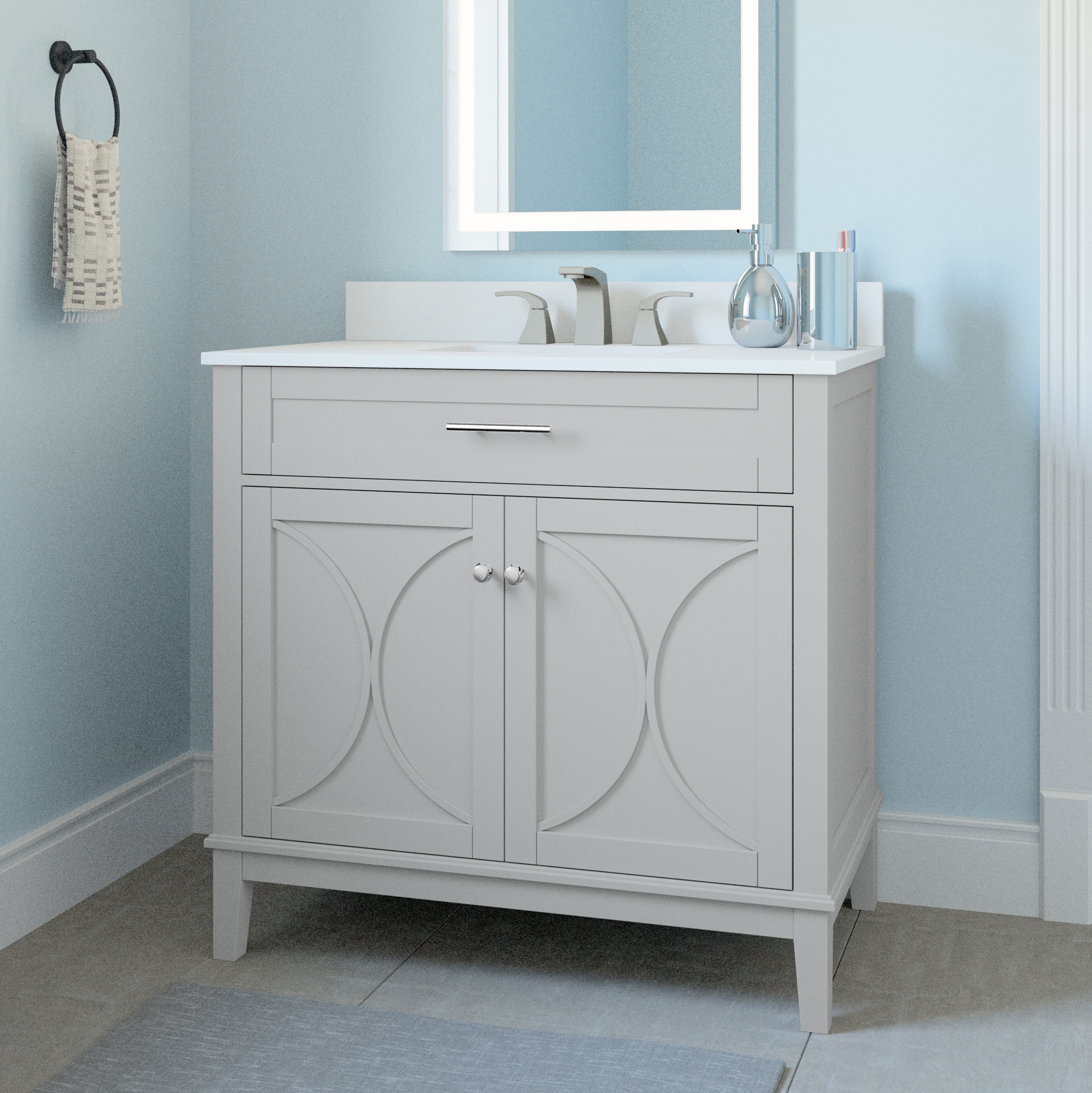 allen + roth Alcova 36-in Gray Undermount Single Sink Bathroom Vanity ...