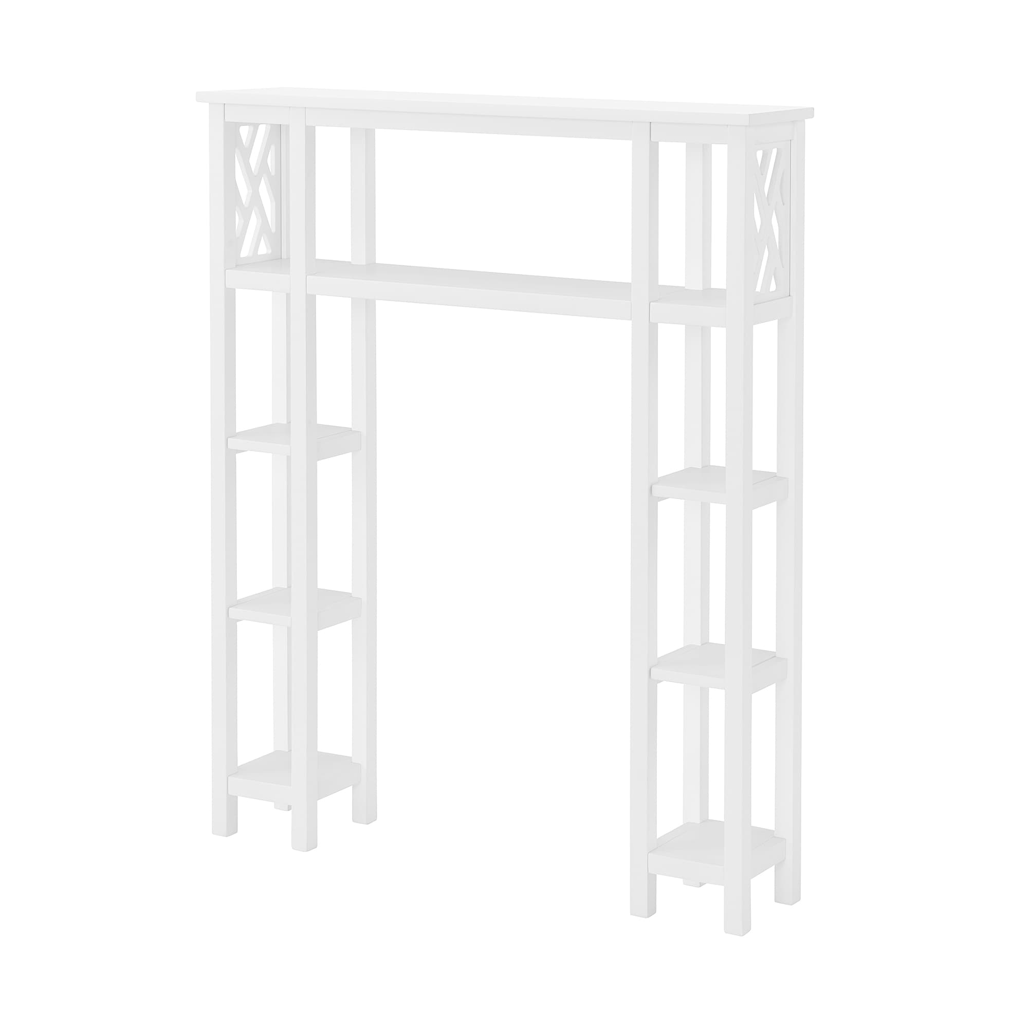 Coventry 25 in. W x 14 in. H Wall-Mounted Bath Shelf with Two Towel Rods in  White