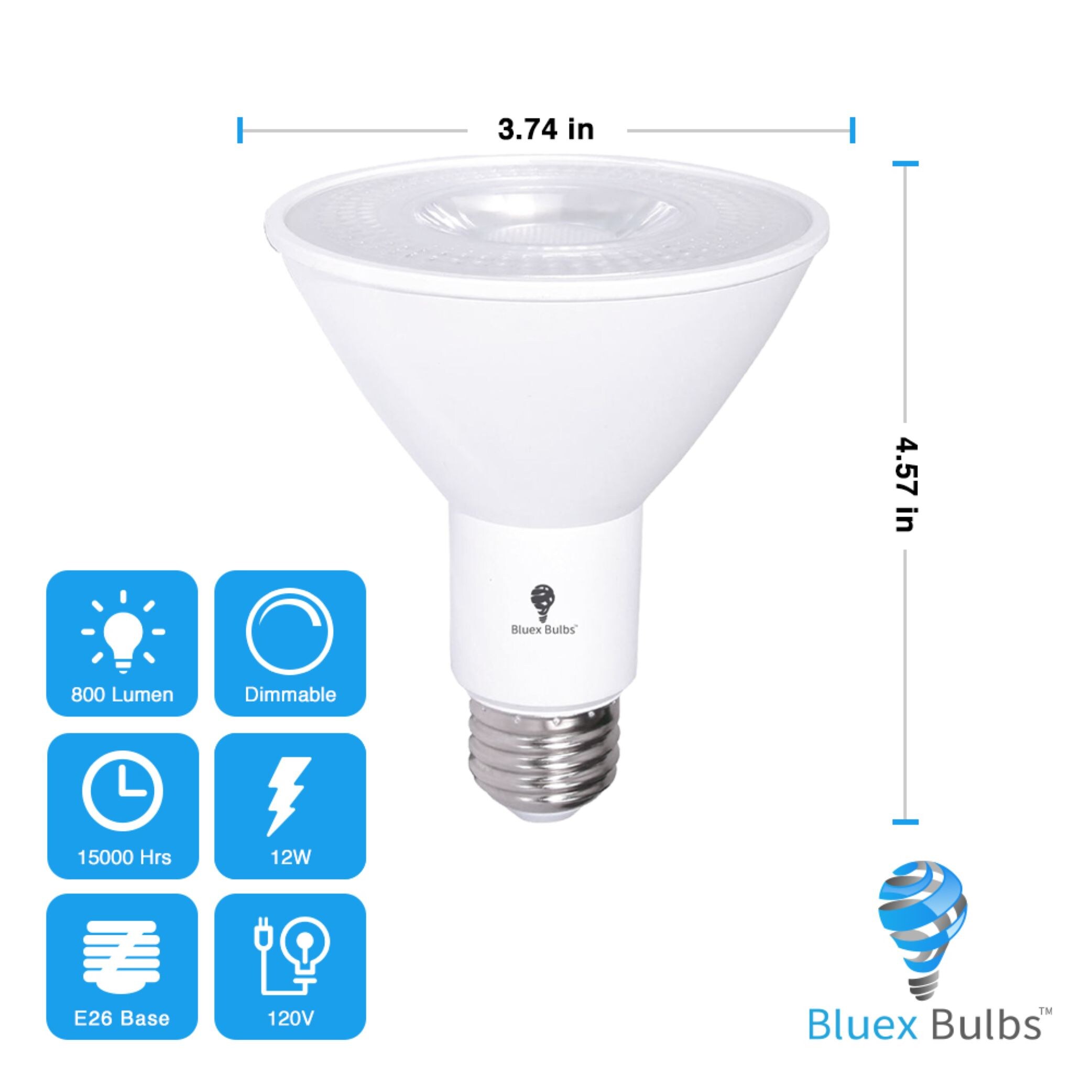 beskytte protektor stamme Bluex Bulbs BlueX LED 75-Watt EQ PAR30 Long Neck Cool White E26 LED Light  Bulb (10-Pack) in the Spot & Flood Light Bulbs department at Lowes.com