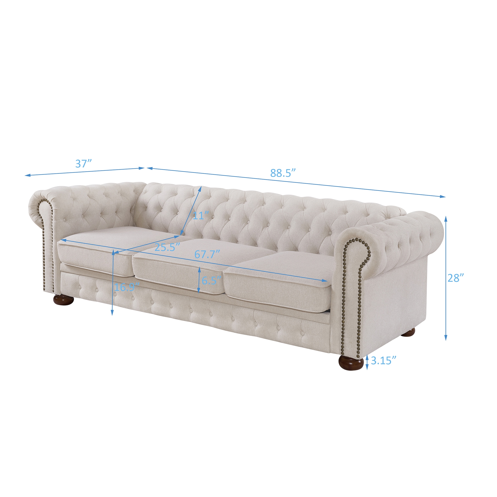 SINOFURN SYA370003GY Sofas-Loveseats - View #3