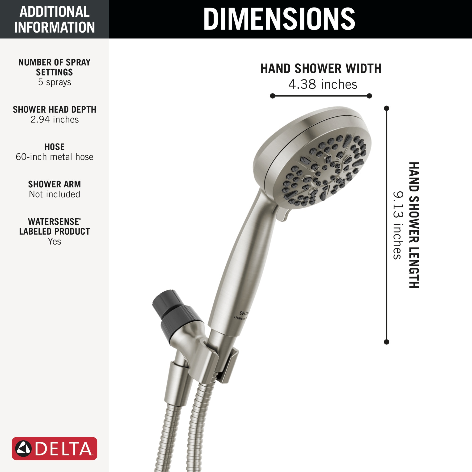 Delta 75511SN Fixed-Showerhead - View #3