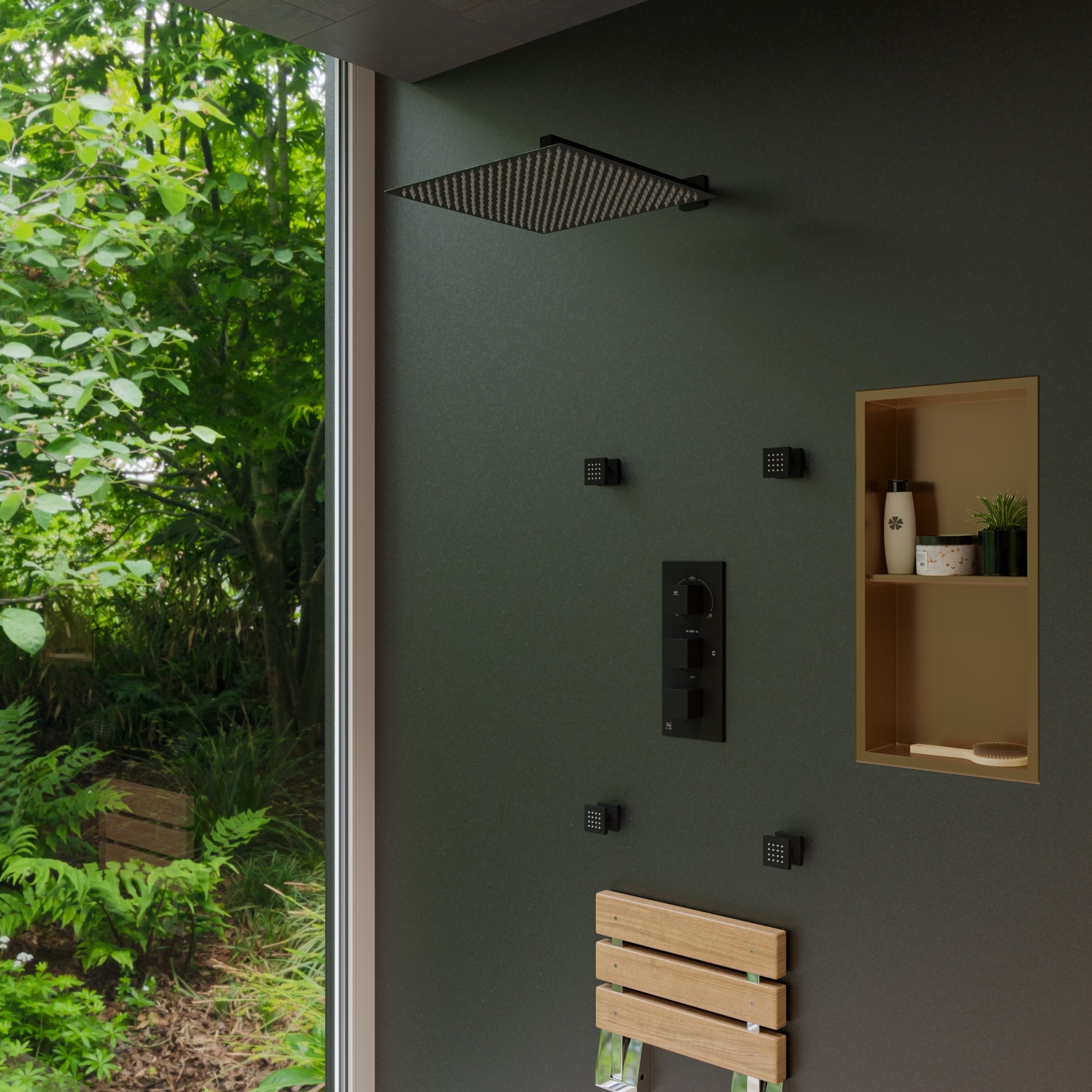 Ultra Thin Polished Stainless Steel Square Rain Shower Head