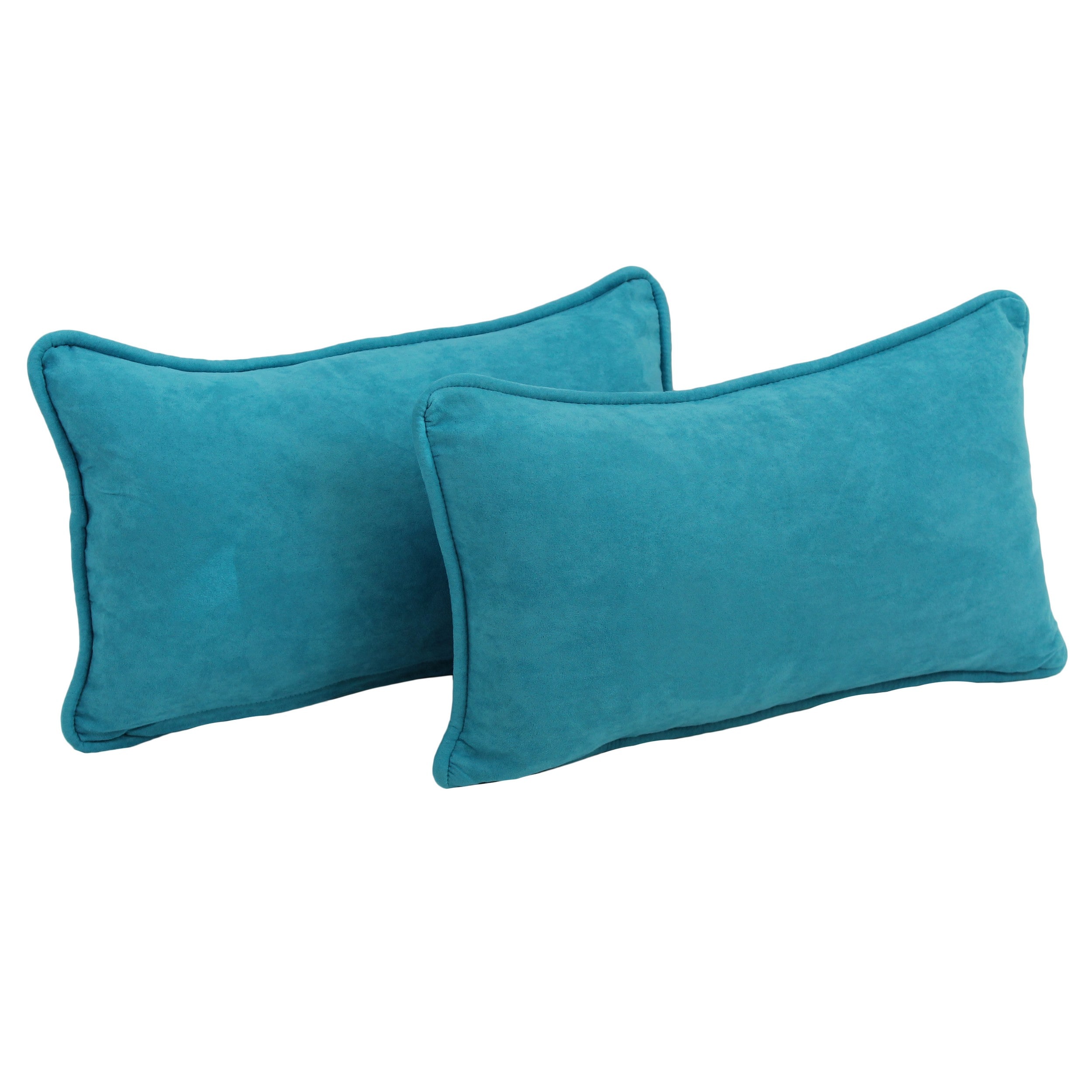 Blazing Needles 9811-CD-S2-MS-AB 2 -Piece 20-in x 12-in Aqua Blue Rectangular Indoor Decorative Pillow