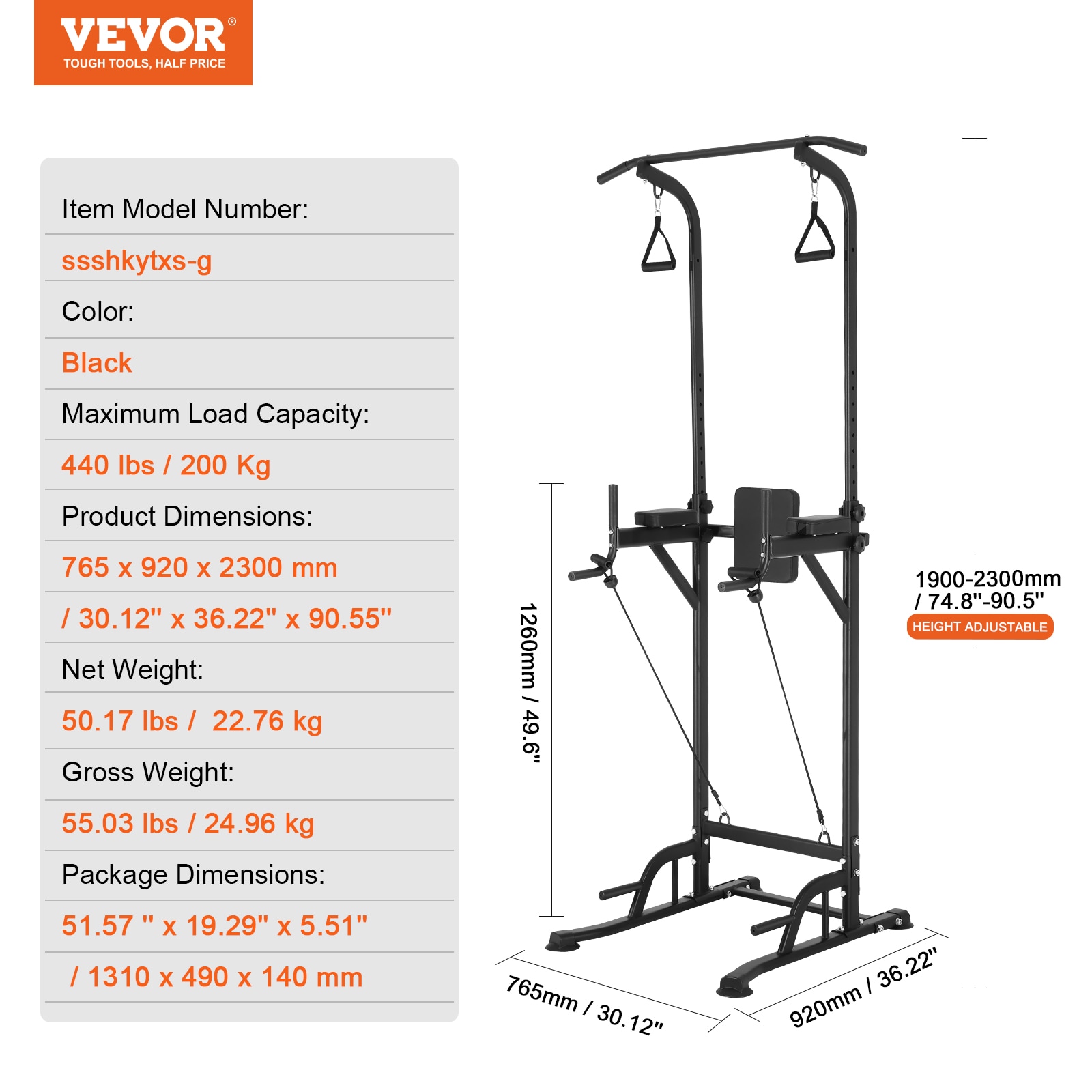 VEVOR DGNYTXSJDZDKIFTU7V0 Pull-up-Push-up-Bars - View #8