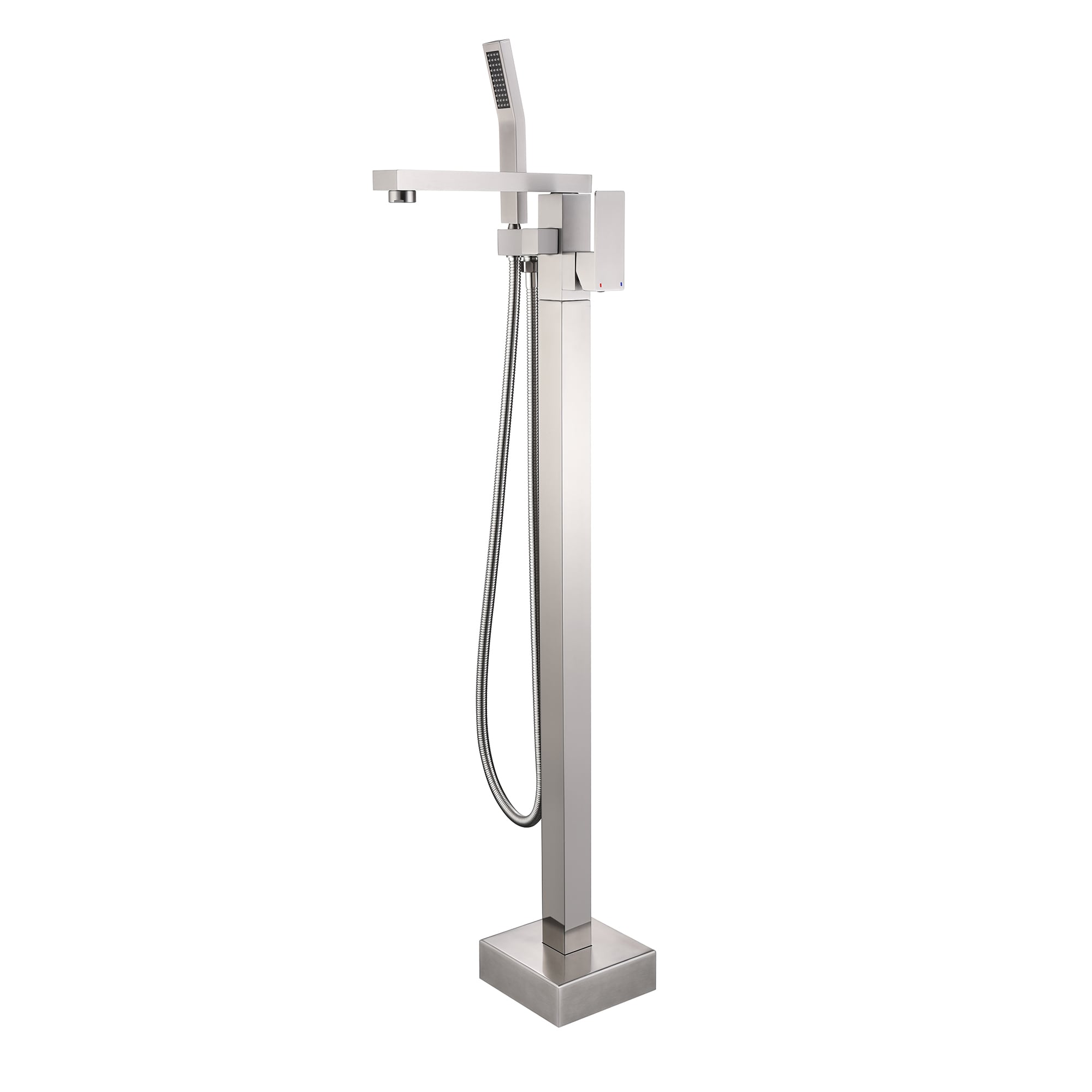 Flynama FLNK0855Q Brushed Nickel 1-handle Freestanding Low-arc Bathtub Faucet with Hand Shower