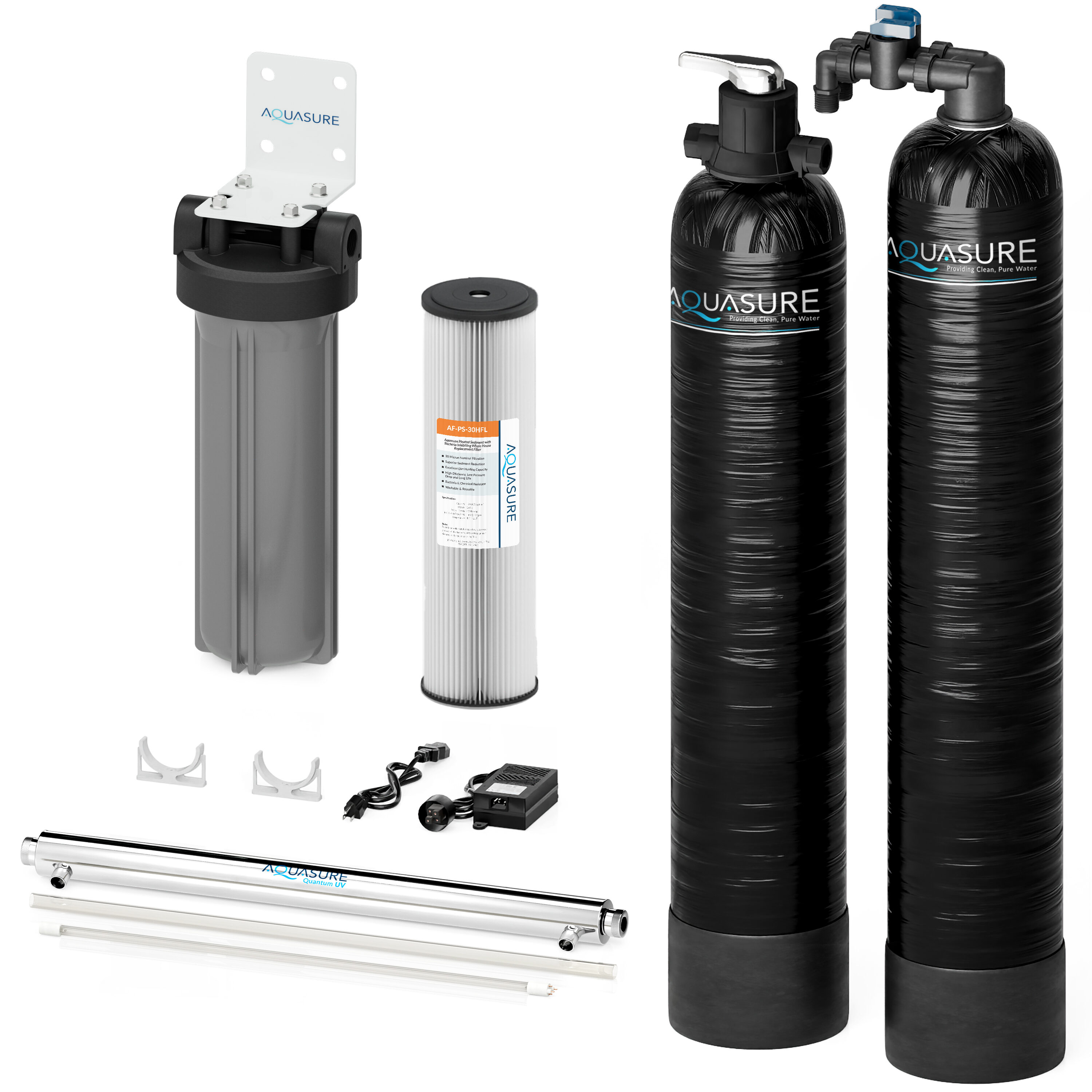 AQUASURE AS-SF10CKU Serene Series Five-stage 10-GPM Chemical absorption Hard water Whole House Water Filtration System