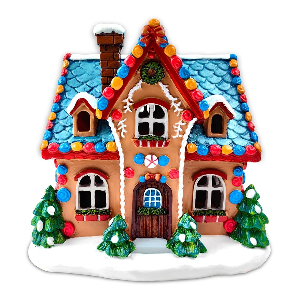 OrnamentallyYou Whimsically Sweet Gingerbread Home Lighted Christmas Decoration 7-in LED Table Figurine Holiday Decor #RSTATUE1035
