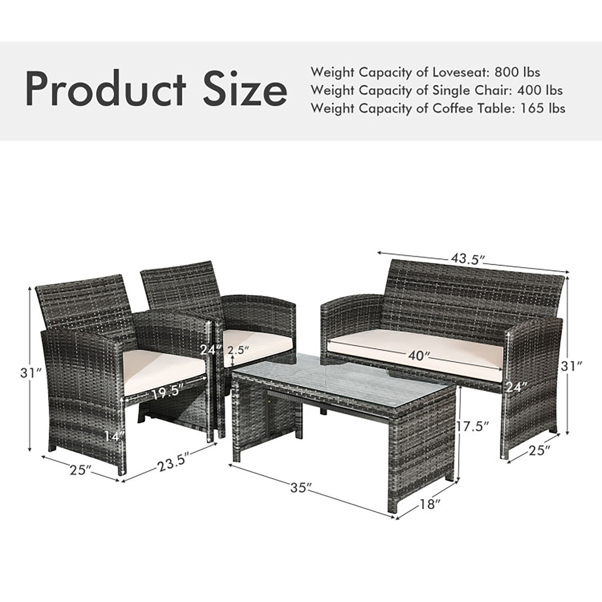 CASAINC CN-RS4002GY Patio-Conversation-Sets - View #9