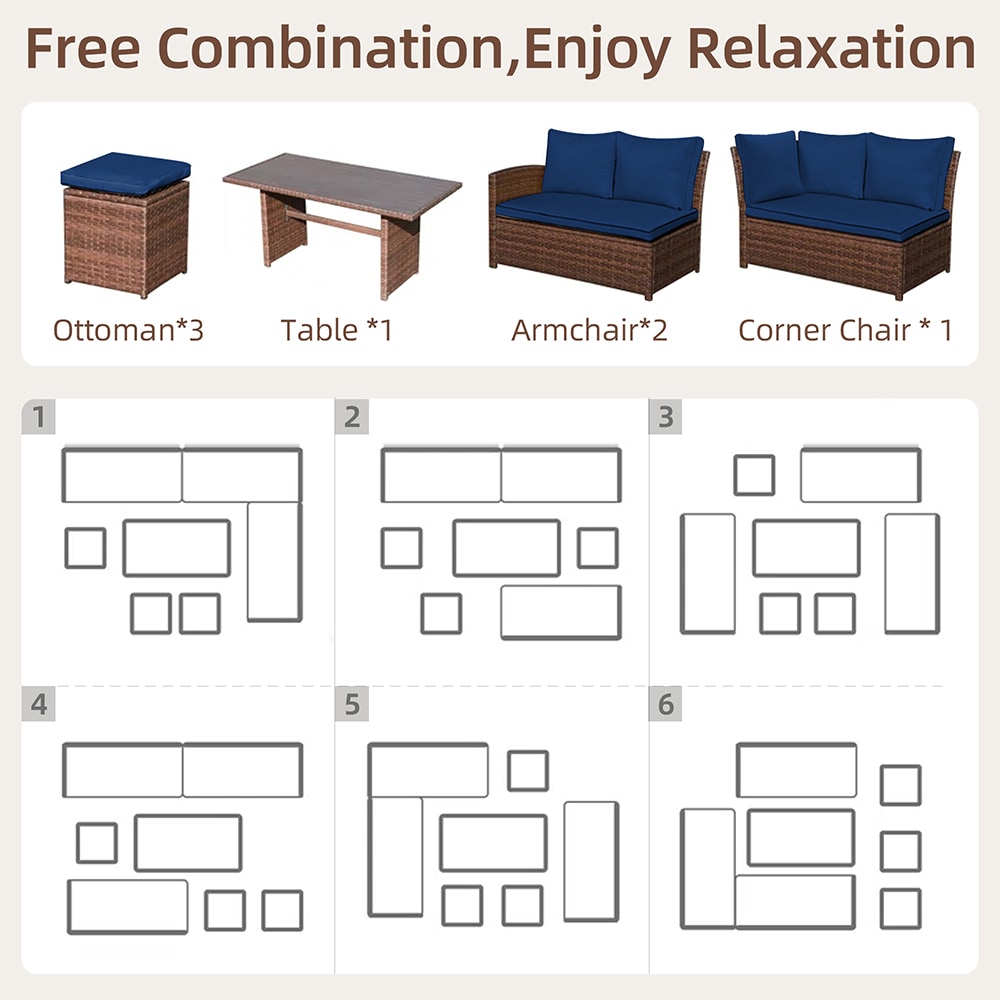 UPHA TB7ZZ-ABC-NAVYBLUE Patio-Conversation-Sets - View #4
