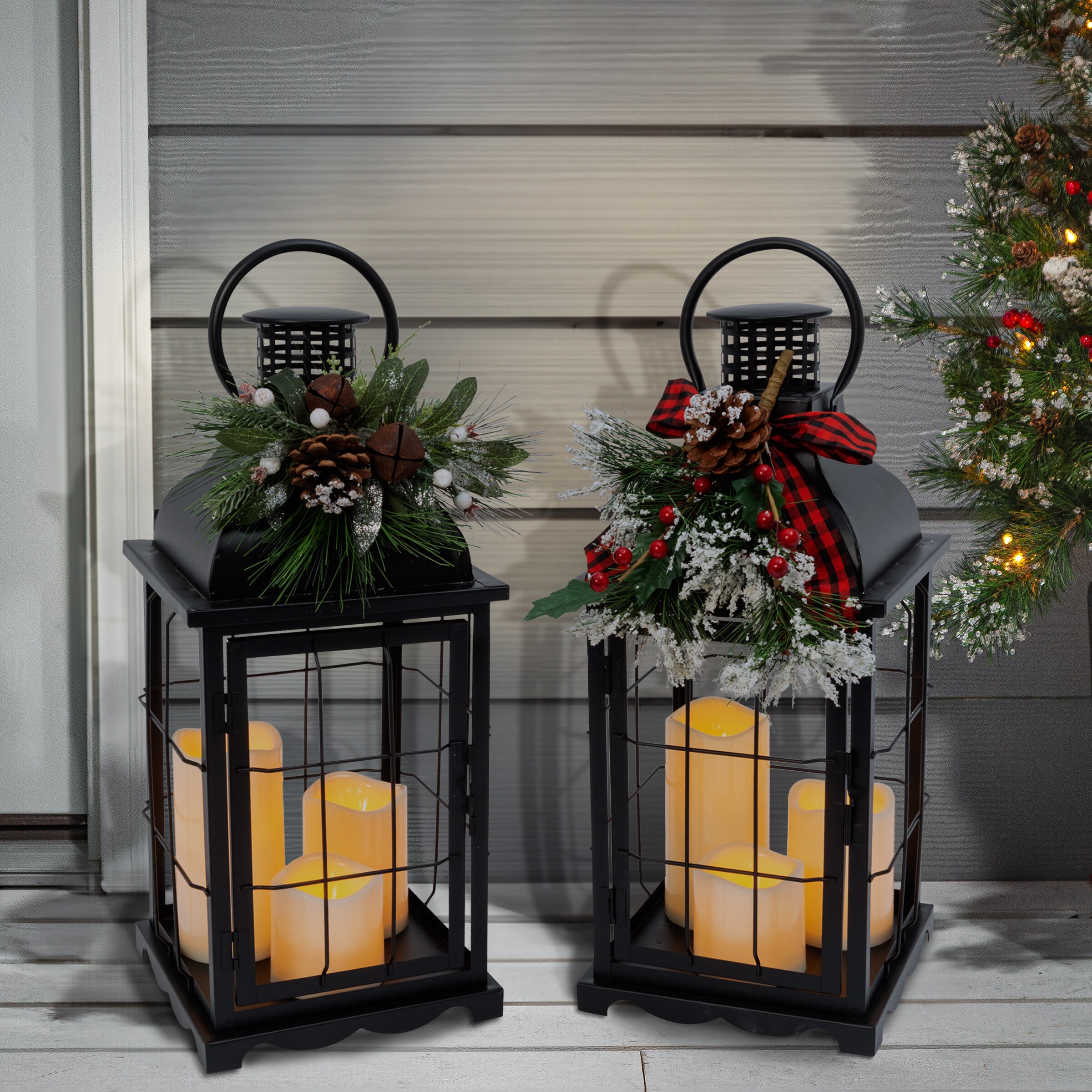 Gerson International 18.1-in Lighted Lantern (2-Pack) Battery-operated ...