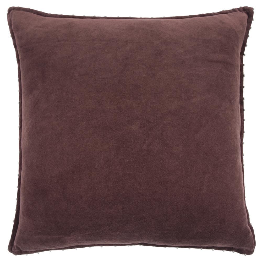 Rizzy Home T13192 Poly filled pillow 22-in x 22-in Wine Square Indoor Decorative Pillow