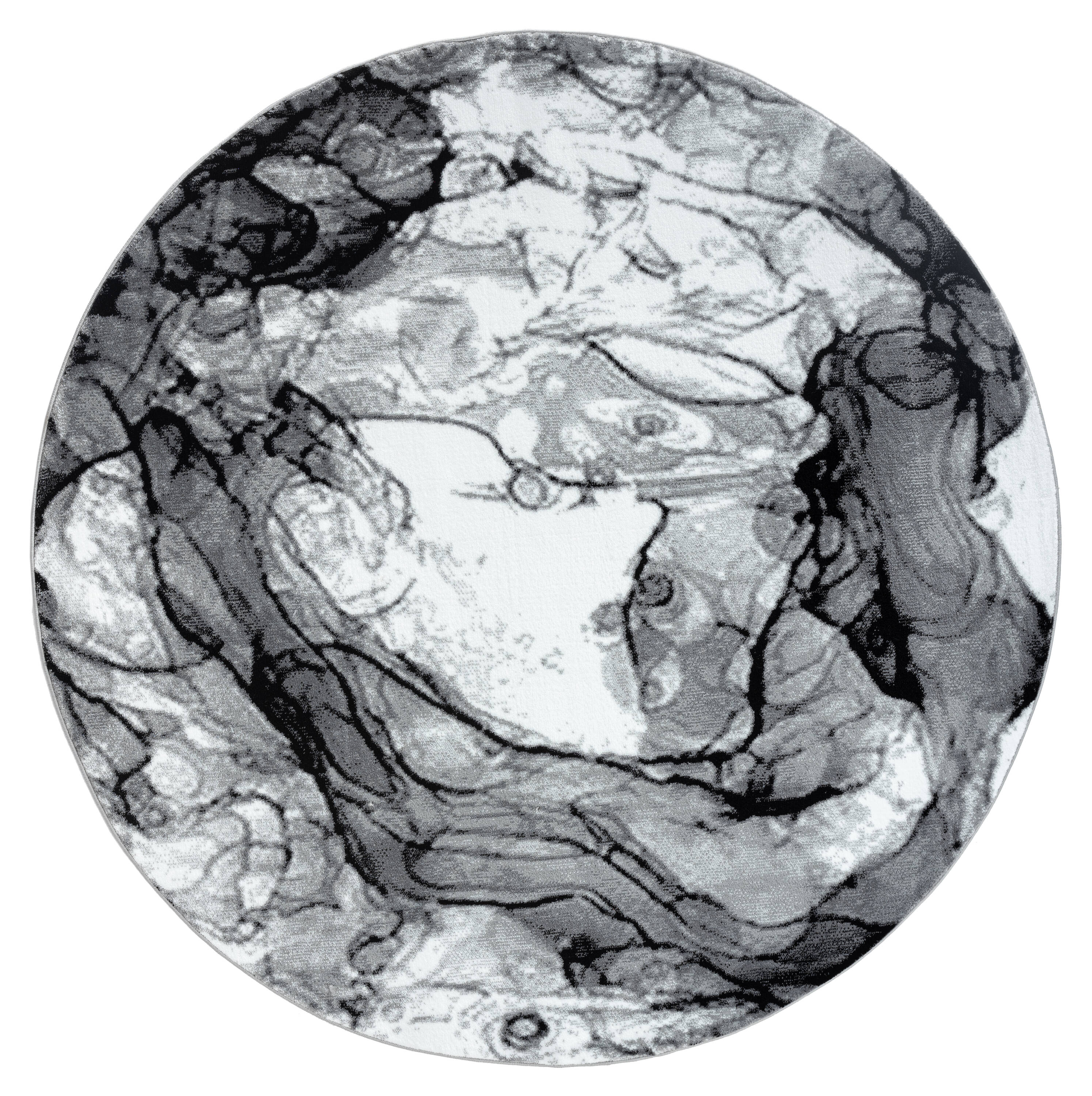 MDA Rugs SM0877 Samos 6 x 6 (ft) Gray Round Indoor Abstract Area rug