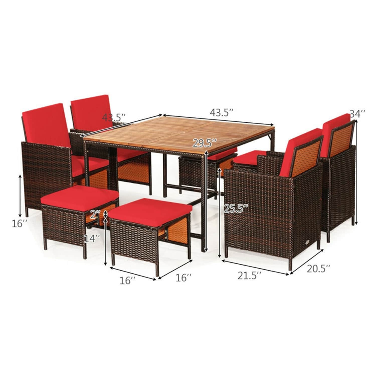 Forclover CRF-7PS0009BR Patio-Dining-Sets - View #6