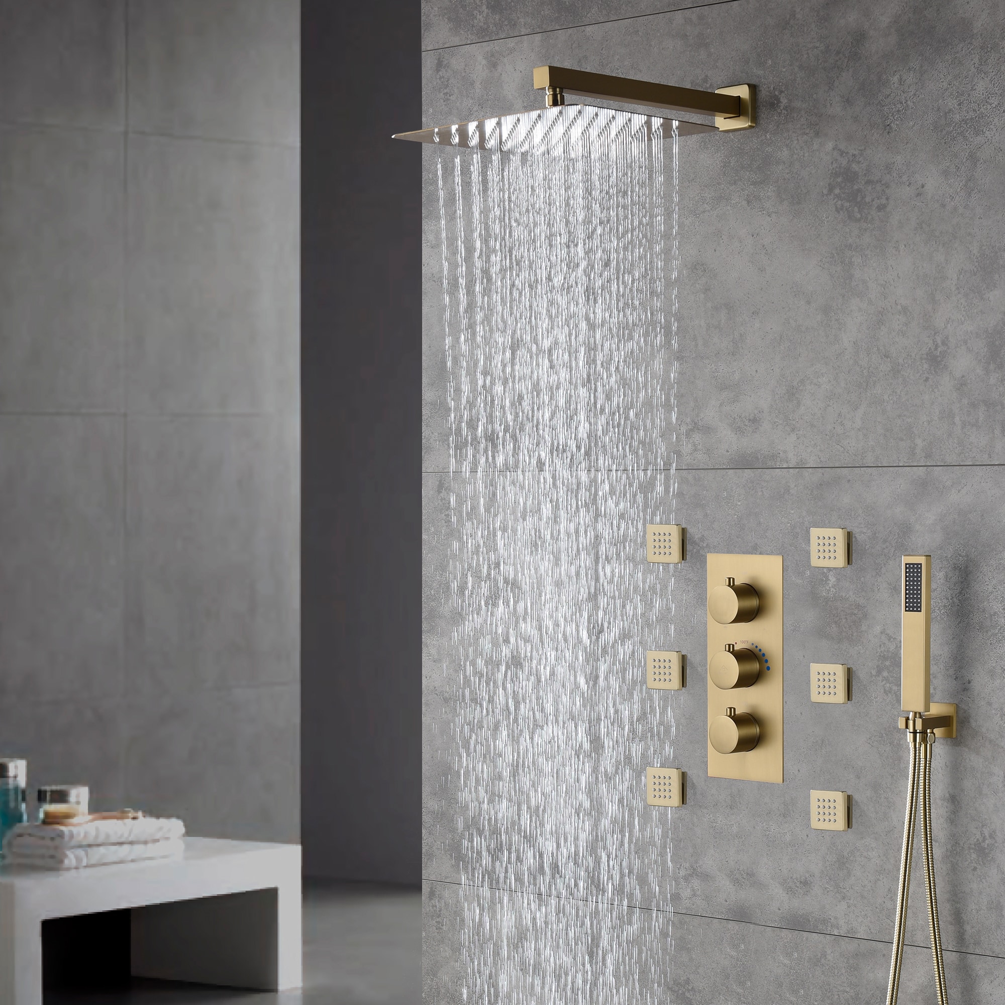 CASAINC M6001-A-12-BG Showerhead-Bar-Panels - View #2