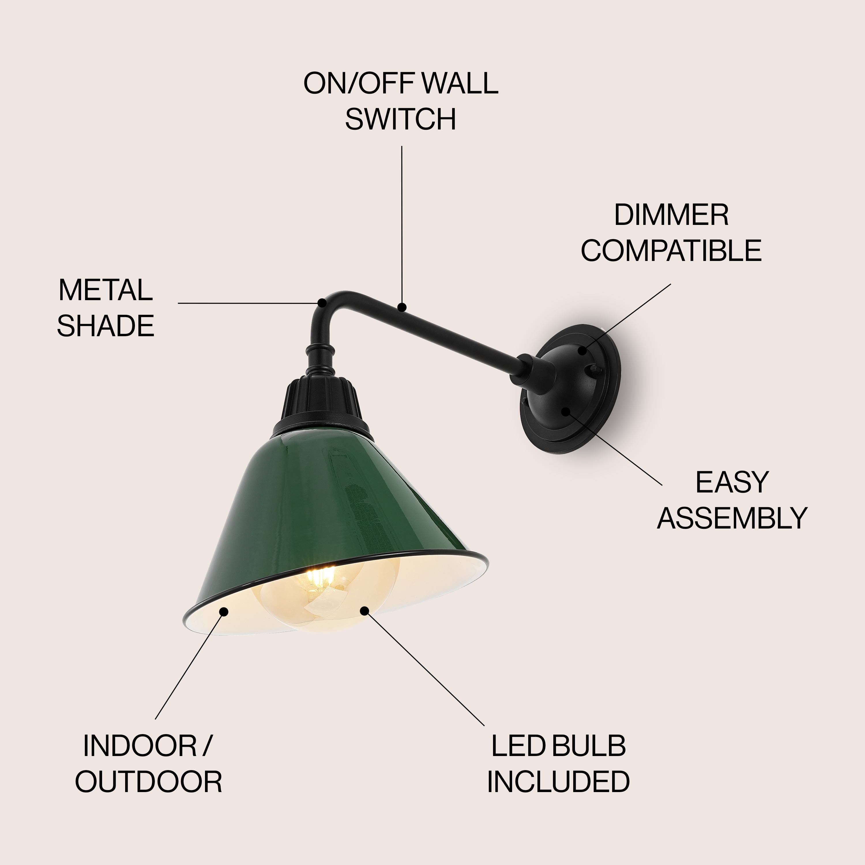 JONATHAN  Y JYL7612F Outdoor-Wall-Lighting - View #3