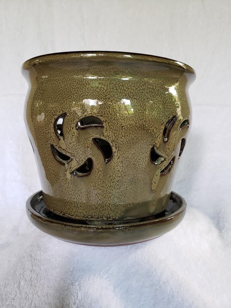 Olinda Bonsai 1514186 Round 5.9-in W Multiple colors/finishes Ceramic with Drainage Holes Attached Saucer