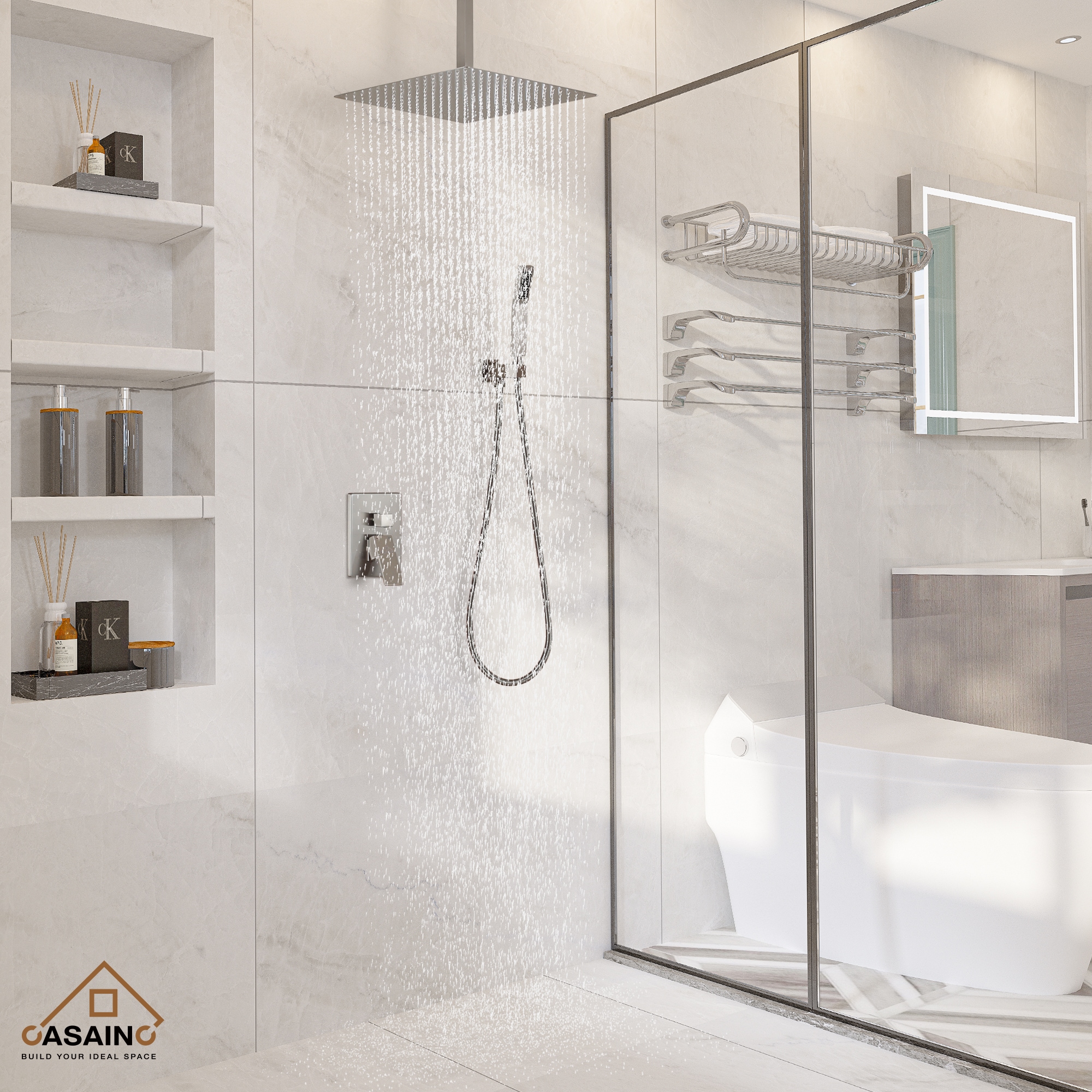 CASAINC CS3602-16BN Showerhead-Bar-Panels - View #3