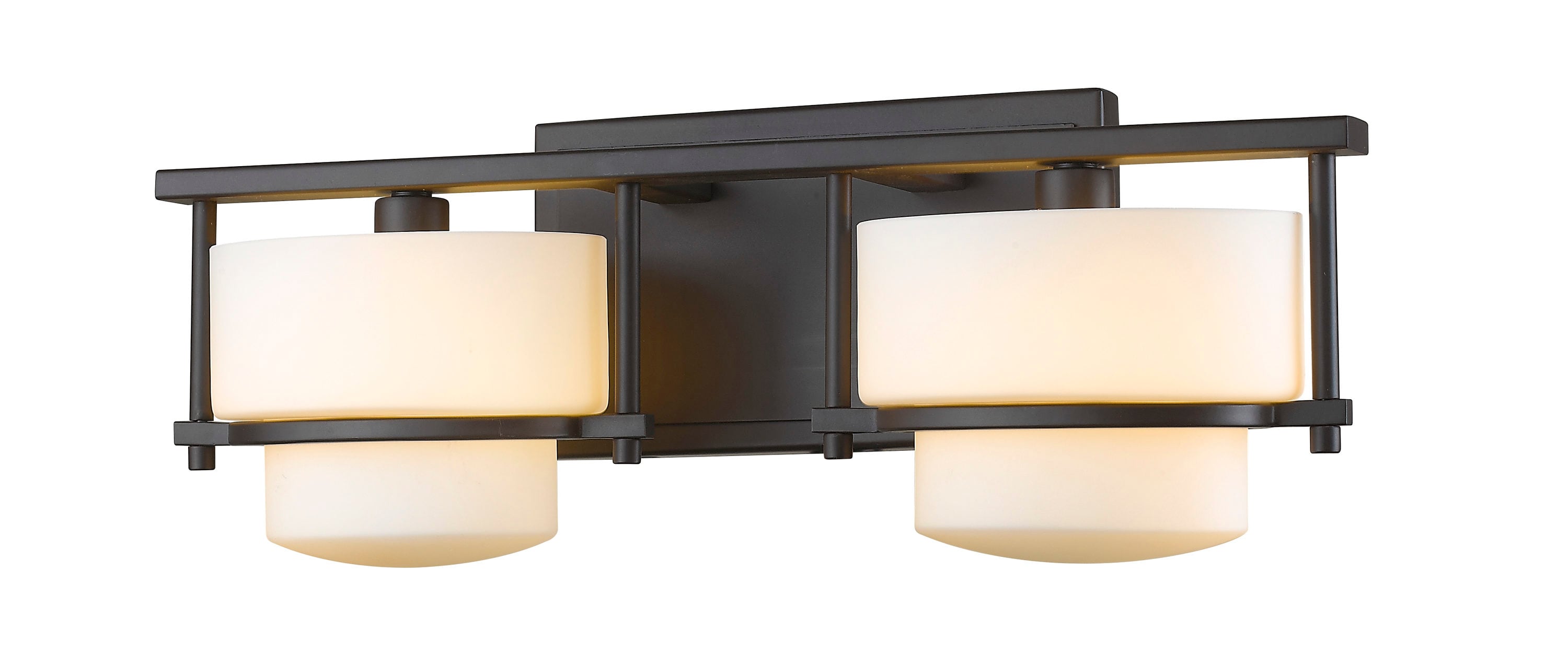 Z-Lite 3030-2V-BRZ-LED Porter 16-in 2 -Light Matte Bronze Mid-century Vanity light
