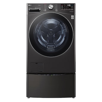 LG TurboWash 360 5-cu ft High Efficiency Stackable Steam Cycle Smart Front-Load (Black Steel) ENERGY STAR in the Front-Load Washers Lowes.com