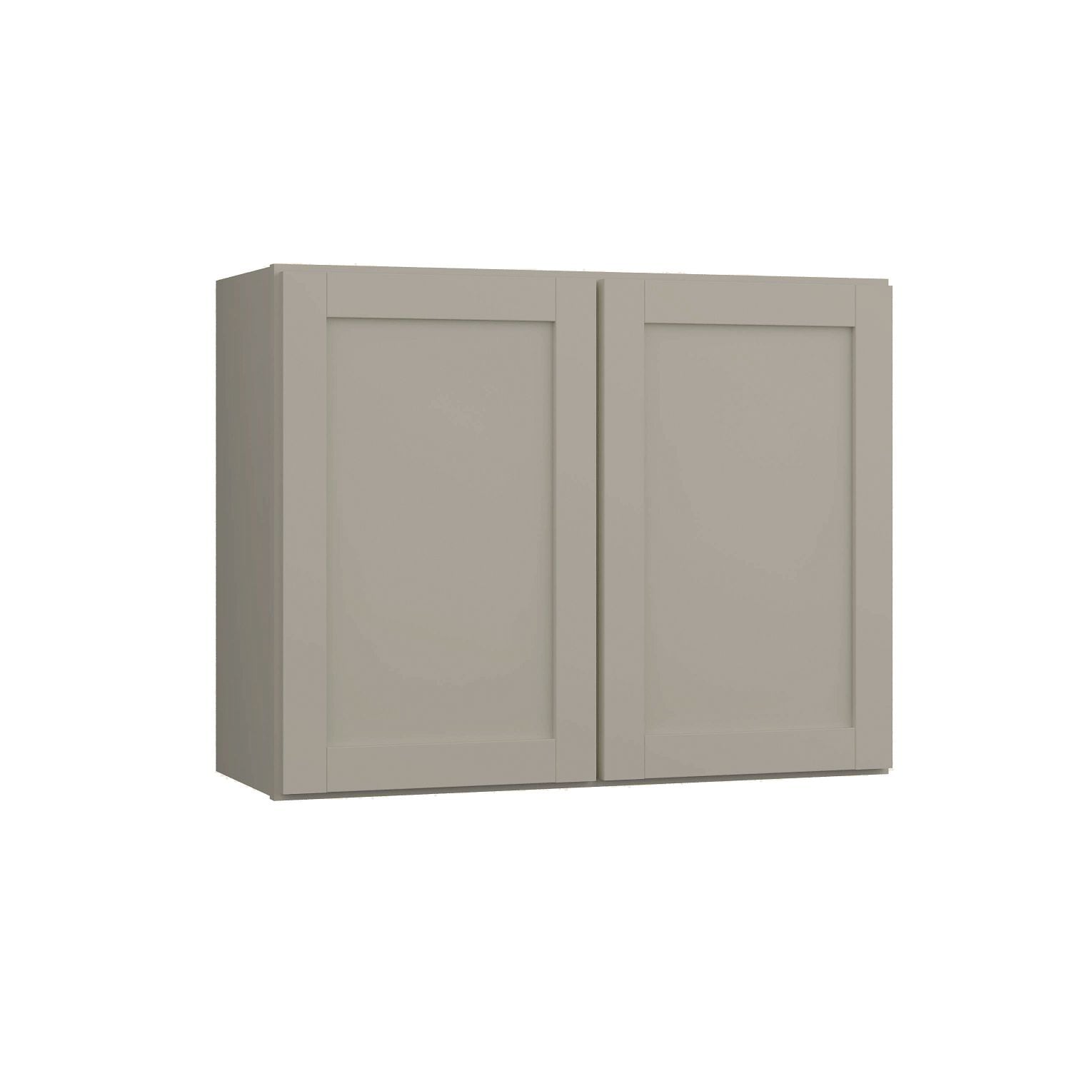 Project Source W3024BG Burlington 30-in W x 24-in H x 12-in D Gray Wall Fully assembled Cabinet (Recessed Panel Shaker)