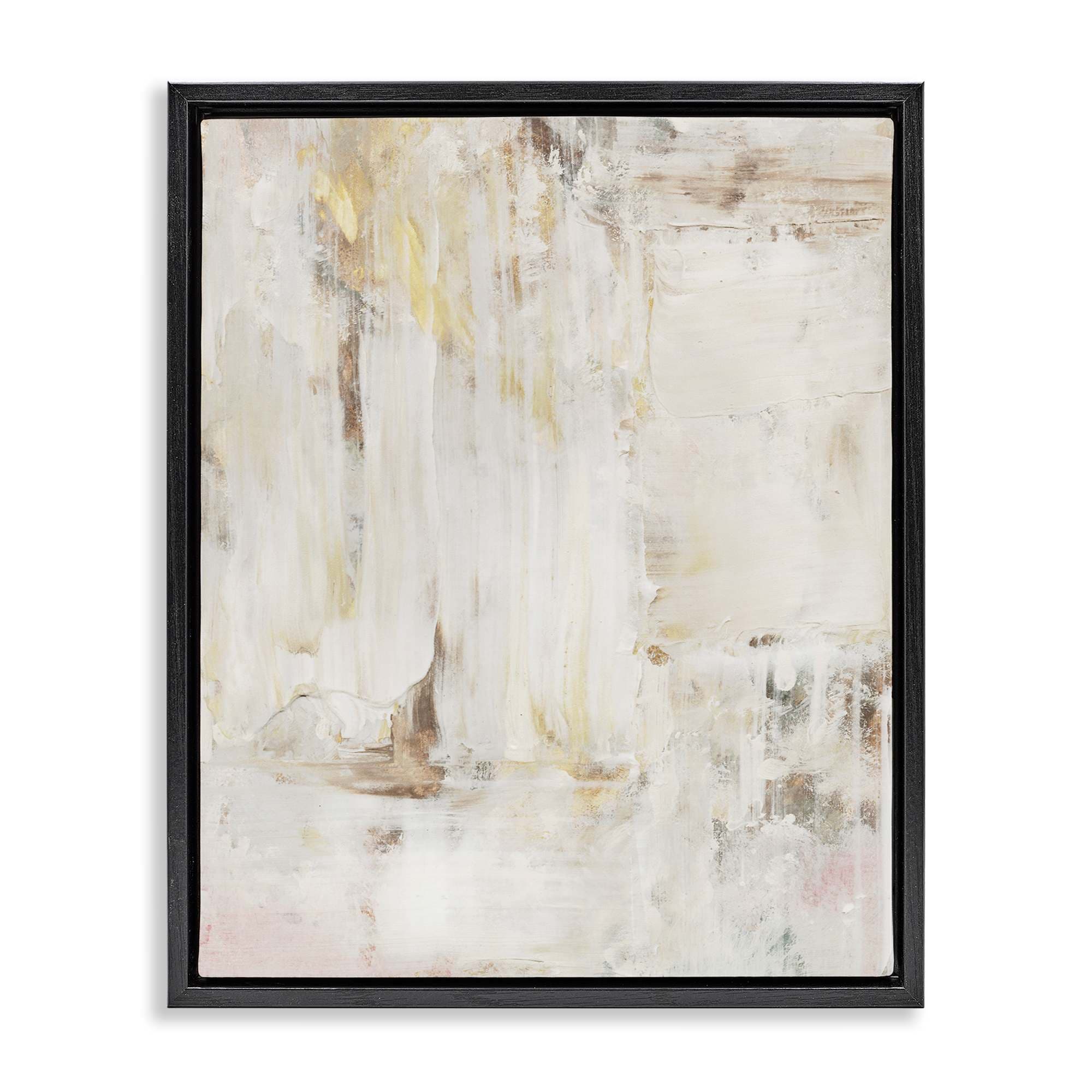 Stupell Industries BS-348-FFB-16X20 Natural Muted Abstract Black Framed Floater Canvas Wall Art By Victoria Barnes 17 x 21