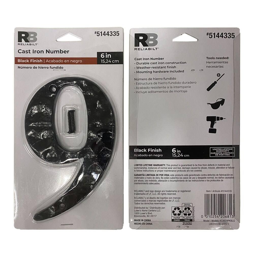RELIABILT 33629PKBLG Signs-Letters-Numbers - View #7