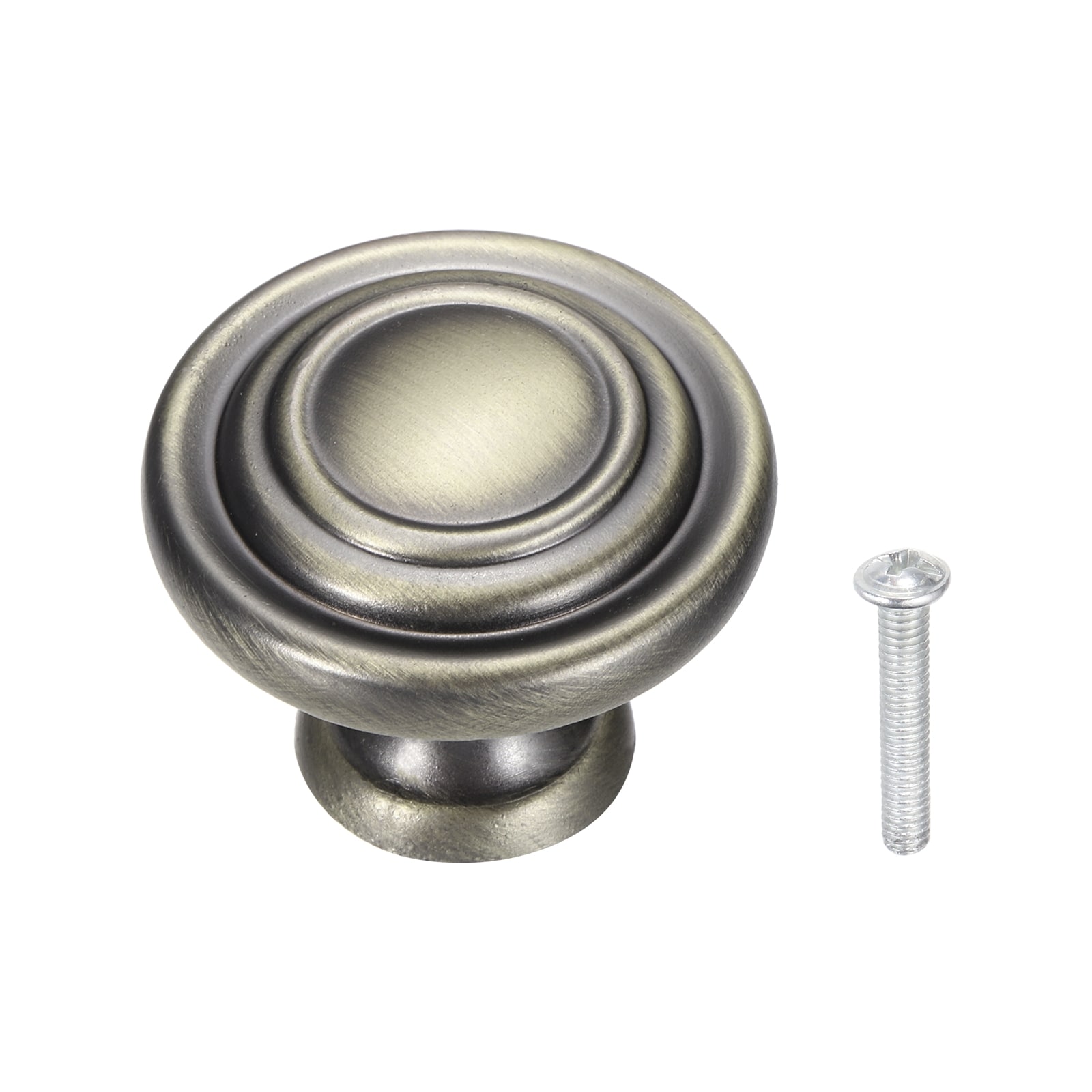Unique Bargains Drawer Knobs 1.3in Zinc Alloy Solid Round Drawer Pulls Single Hole Furniture Knobs with Screw for Kitchen Drawer Closet Wardrobe Dresser Bronze