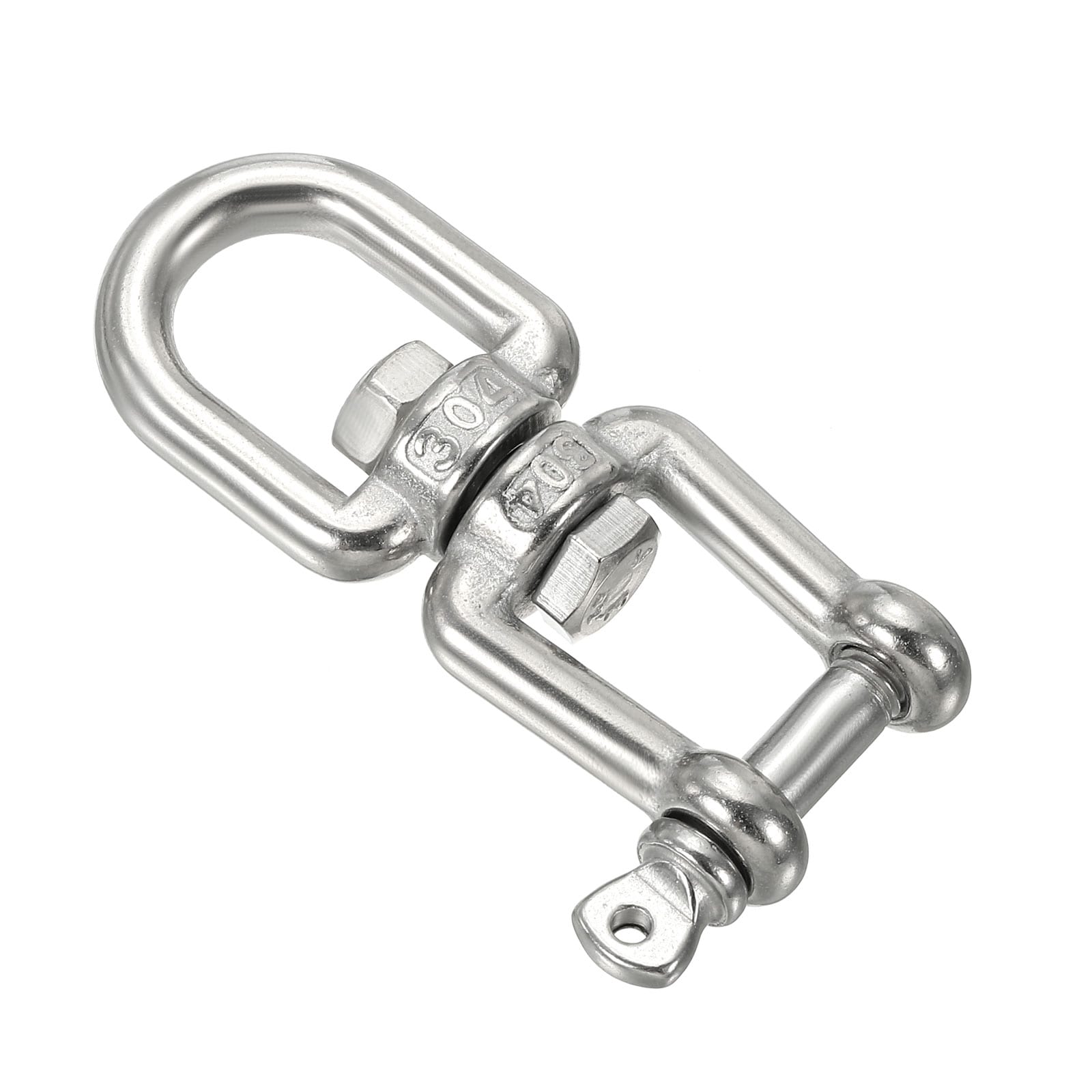 PATIKIL Double Ended Swivel Cable M6 Working Load 300kg/661lbs 304 Stainless Steel Eye and Jaw Swivel Shackle Ring Connector for Marine Mooring Hanging