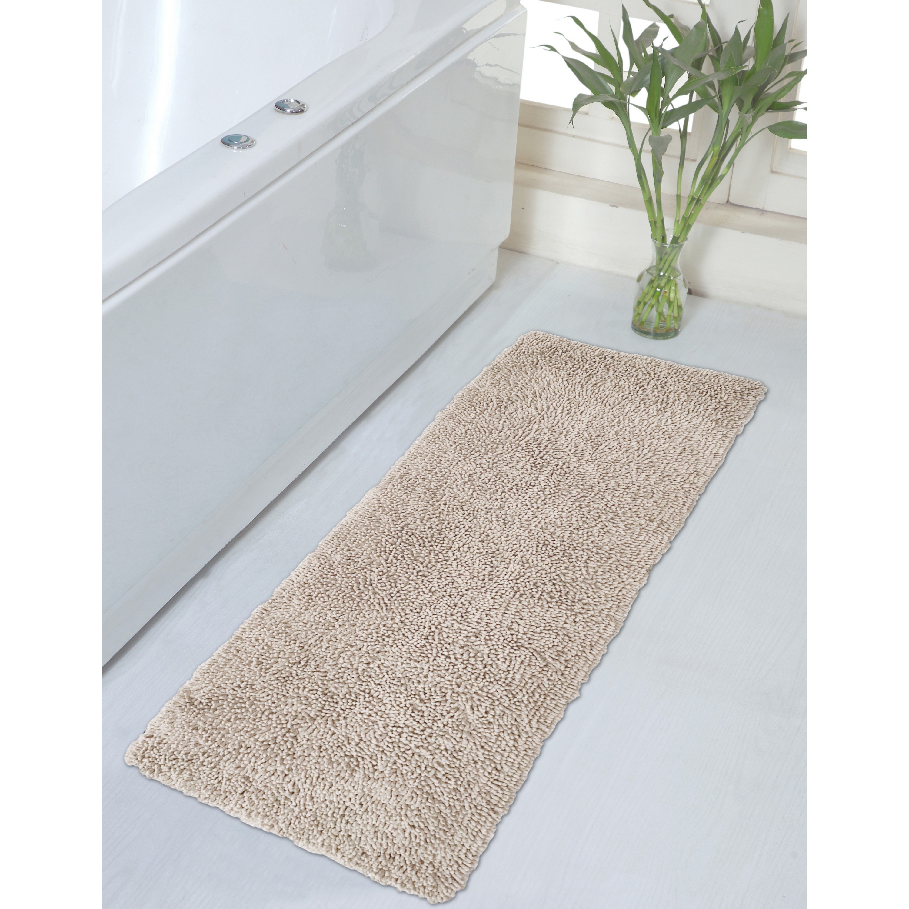 Home Weavers BFA2154NA Fantasia 21-Inches x 54-Inches Ivory Cotton Bath runner