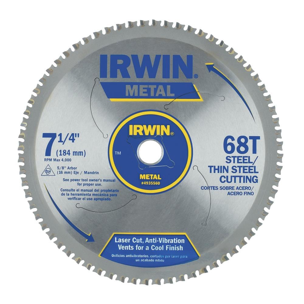 IRWIN 4935560 7-1/4-in 68-Tooth Carbide Circular Saw Blade