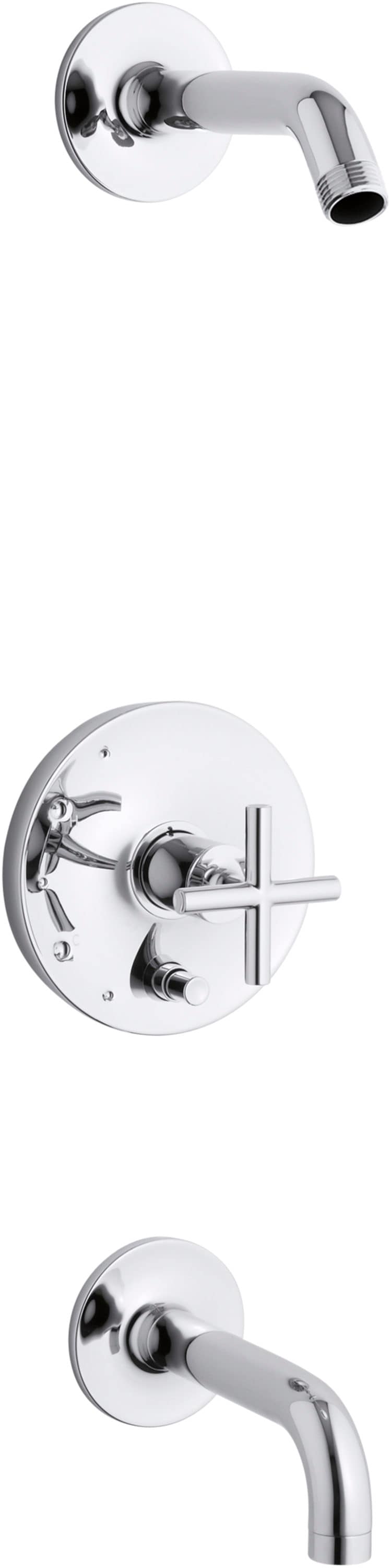 KOHLER K-T14421-3L-CP Purist Polished Chrome 1-handle Sold separately Bathtub and shower Faucet
