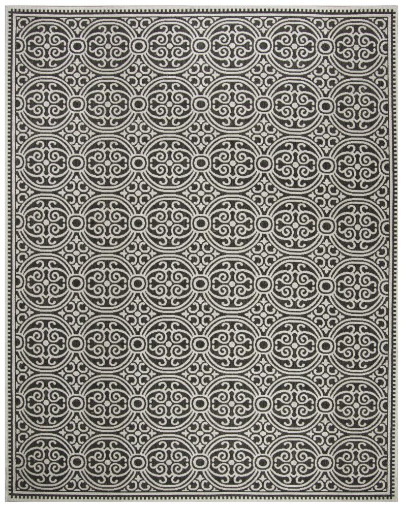 Safavieh LND134A-8 Linden Ilo 8 x 10 (ft) Loomed Polypropylene Light Gray/Charcoal Rectangular Indoor Abstract Coastal Area rug