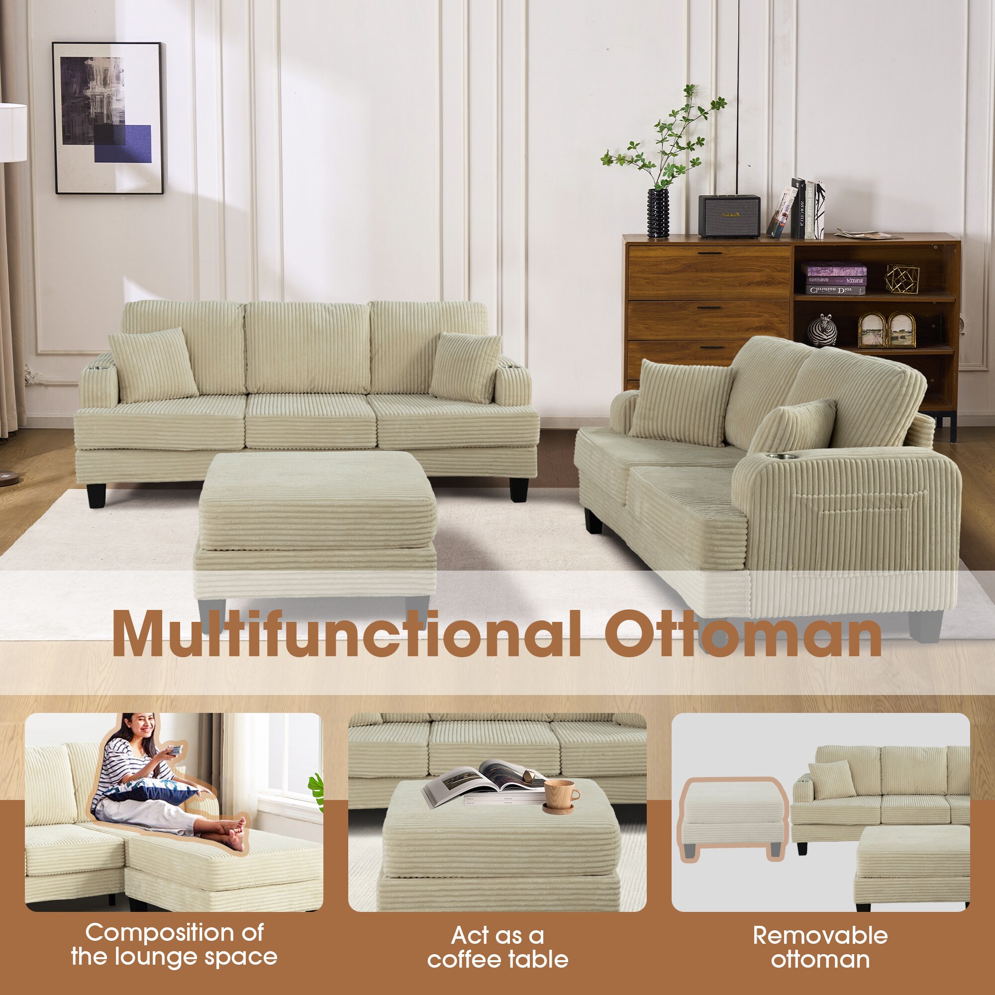 IHOMEadore MDSL6932BG Sofas-Loveseats - View #7