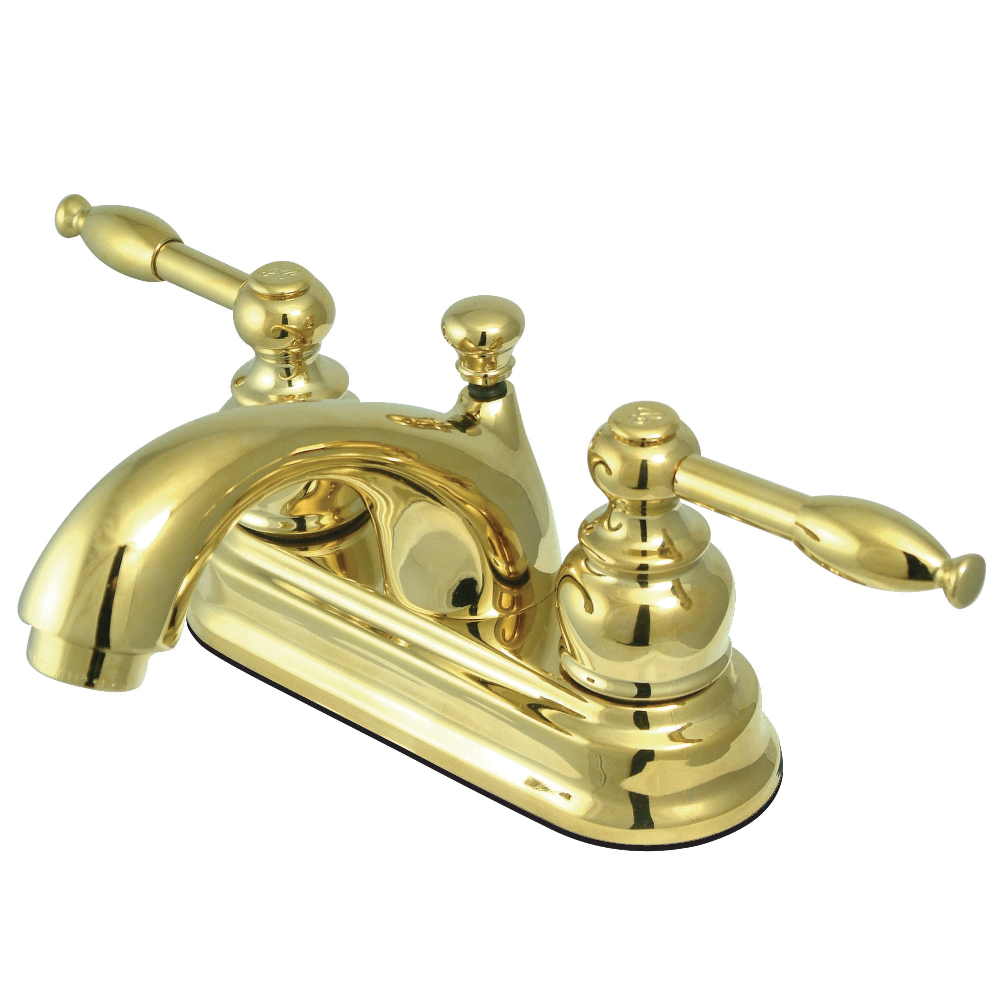 Elements of Design EB2602KL St. Regis Polished brass 4-in centerset 2-handle Low-arc Residential Handle Bathroom Sink Faucet with Drain