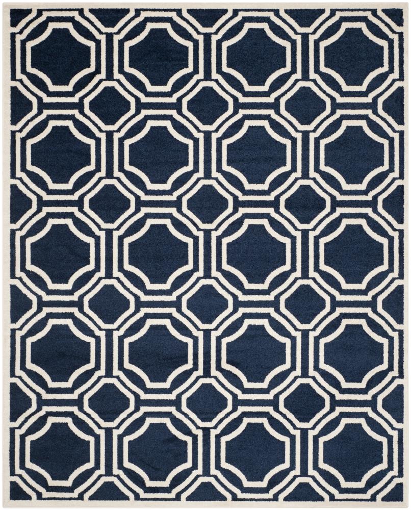 Safavieh AMT411P-1116 Mosaic 11 x 16 (ft) Loomed Polypropylene Navy/Ivory Rectangular Indoor/Outdoor Trellis Area rug